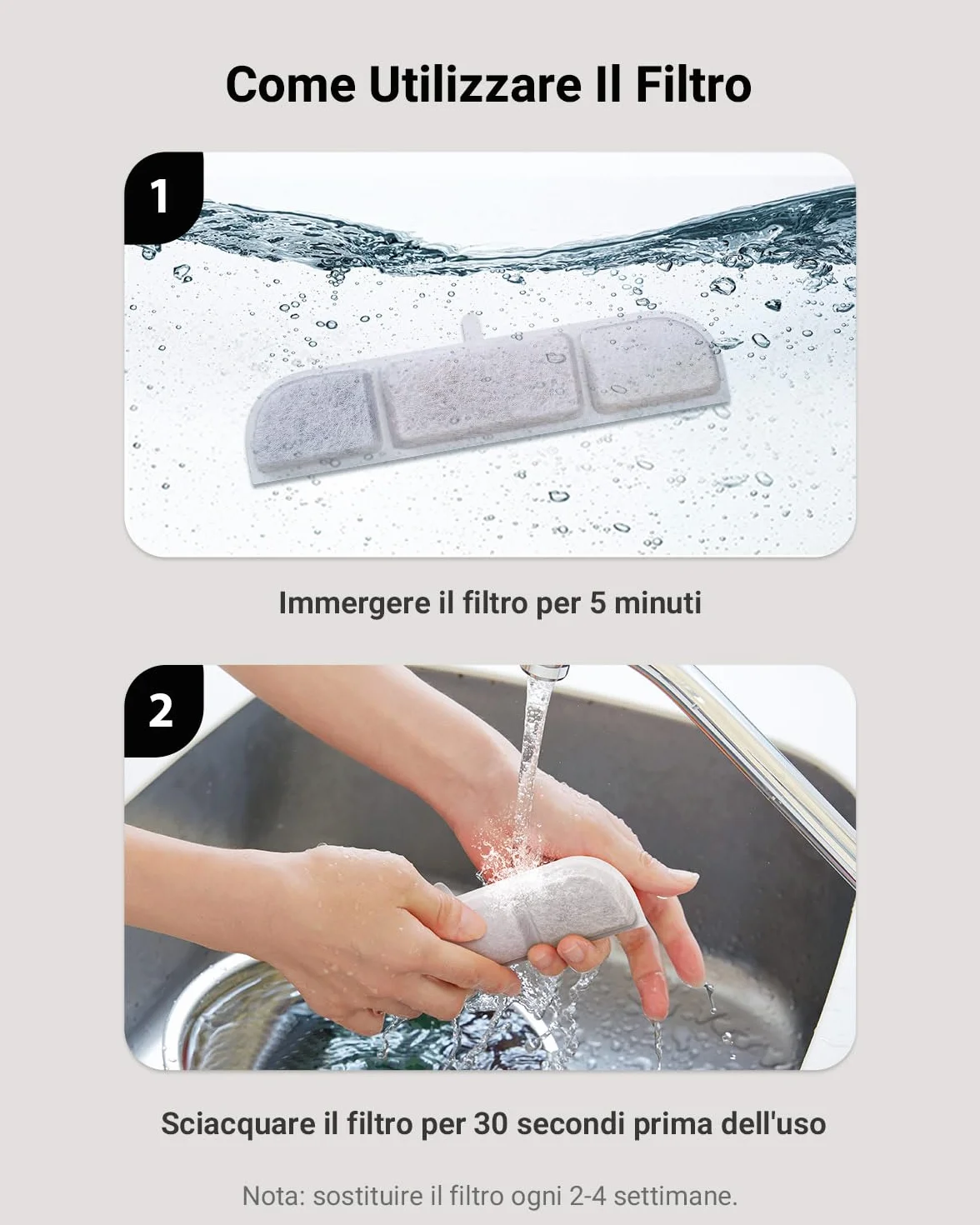 DownyPaws Filtri Fontanella per Gatti, 6 Pezzi Filtro per Fontana per Gatti, Filtrazione Quadripla, Adatto per DPWFP6