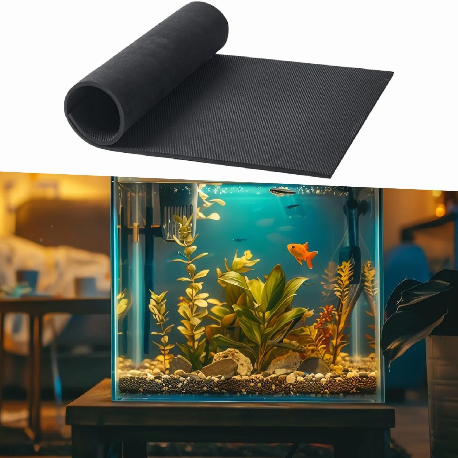 Baoblaze Tappetino livellante per Acquario, Tappetino per Acquario, Ammortizzante, Antiscivolo, assorbe Le Vibrazioni, Accessori per vasche in Eva, Cuscino di, 60x30 Cm