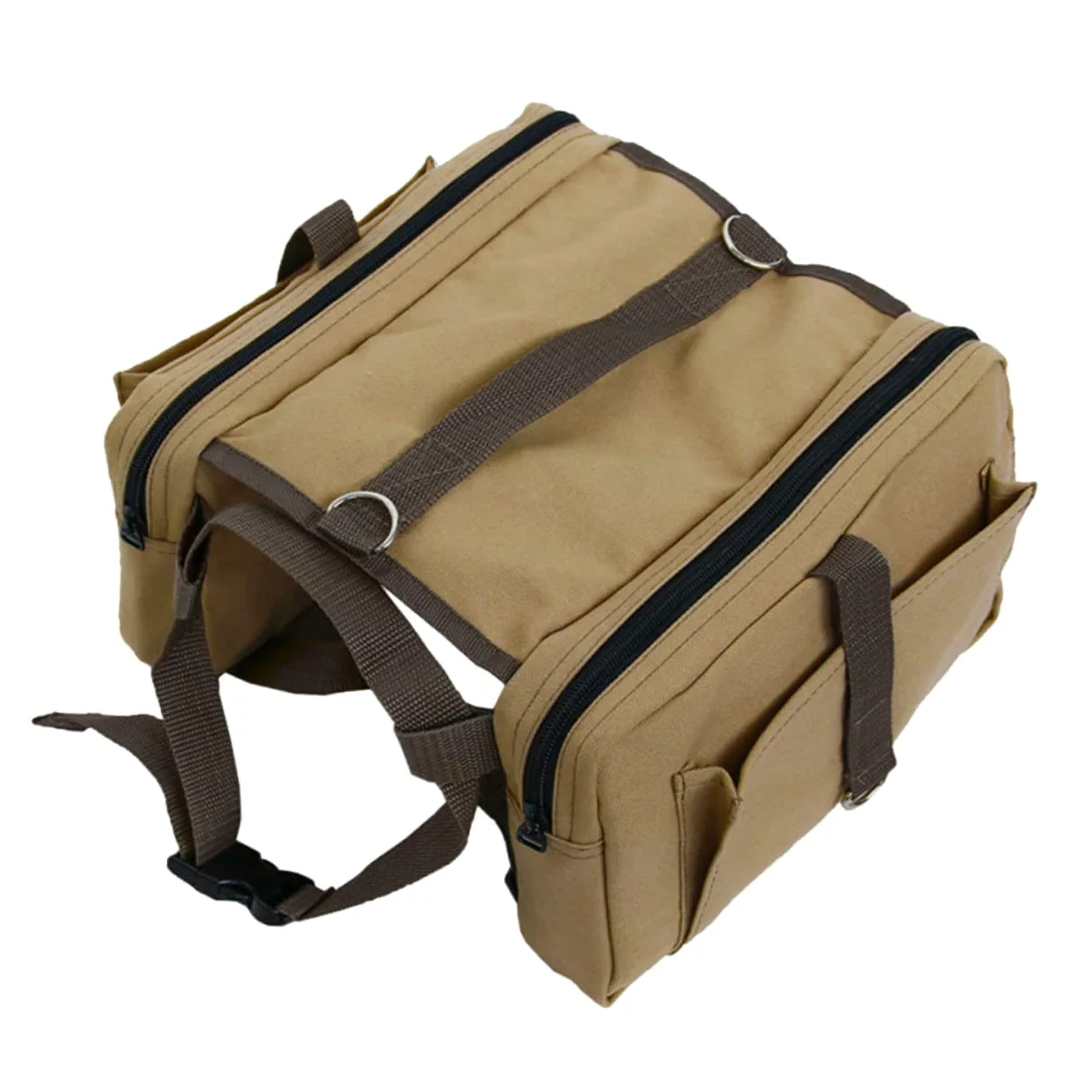 FOMIYES Zaino Esterno per Cani di Cotone, Borsa da Trekking per Cane Tasche Laterali e Cintura Stabile, per Escursioni e Campeggio