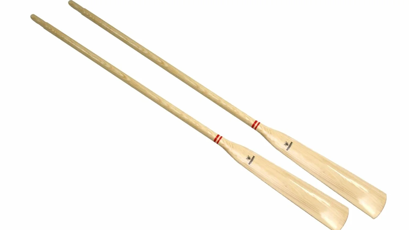 Coppia di remi tradizionali in legno di pino, 195 cm