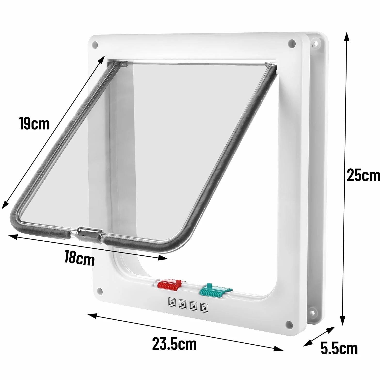 Sportello per Gatti e Cani, Porta per Animali Domestici 4 Vie 25x23.5x5.5cm