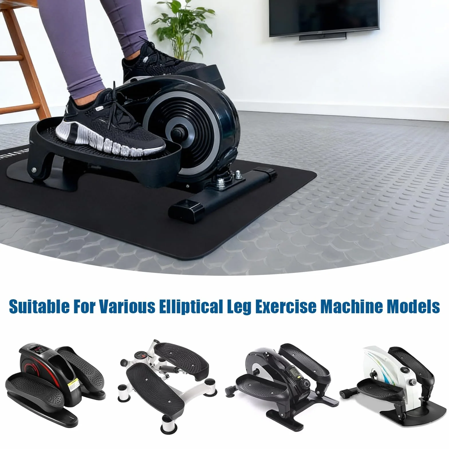 60 x 40cm Upgraded Tappetino Fitness, Tappetino per Palestra Anti-Rumore e Anti-Scivolo con Protezione Pavimento per Home Trainer, Ellittica, Pedaltrainer e Attrezzatura Gym