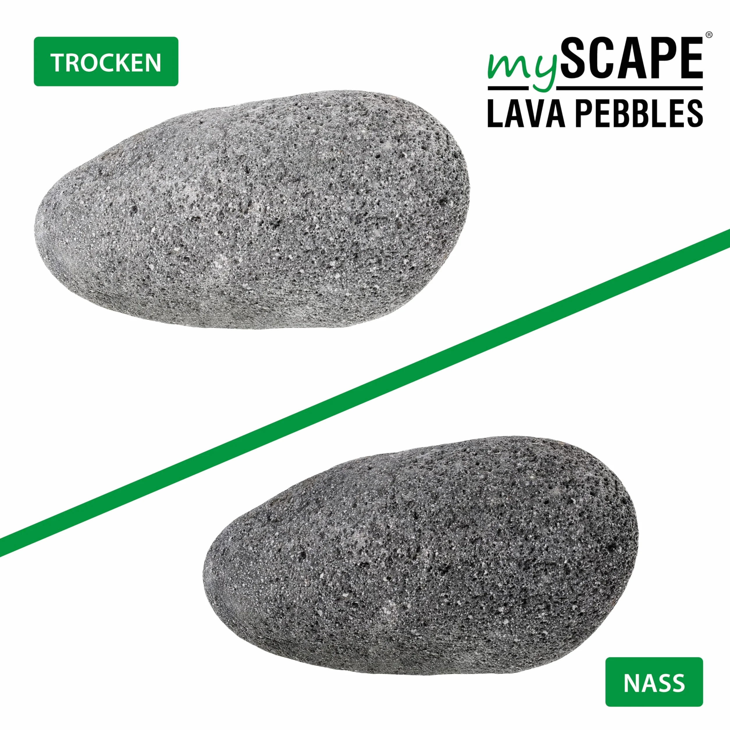 ARKA mySCAPE-LAVA PEBBLES - Pietre per acquari d'acqua dolce - ca. 70-90 mm - Contenuto: 10 kg