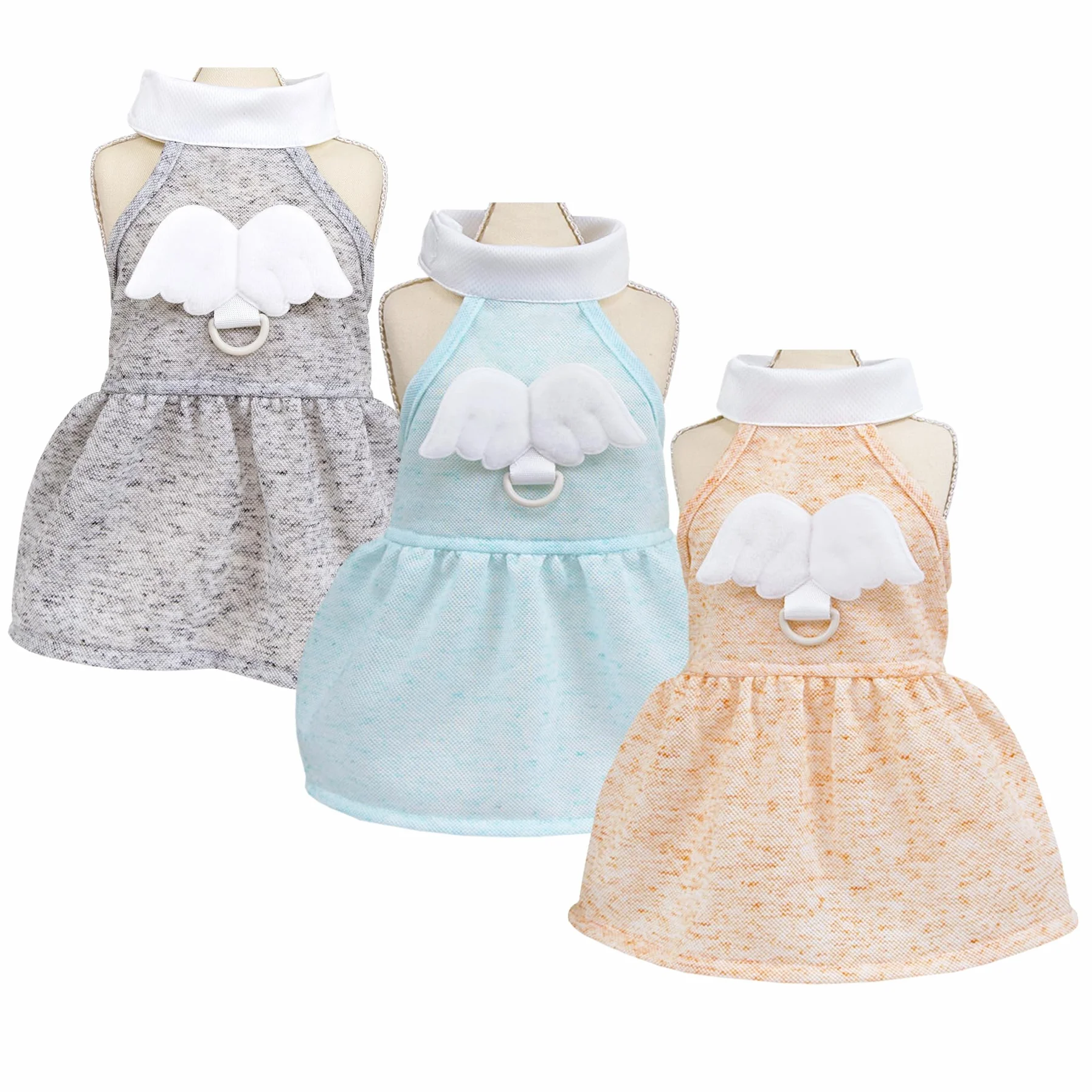 3 Pezzi Abiti per Cani Cucciolo di Lusso Principessa Angelo Ali Pure Vestiti Abito da Sera Abito da Sera Gonna Estiva Vestito per Cani per Piccola Taglia Ragazza