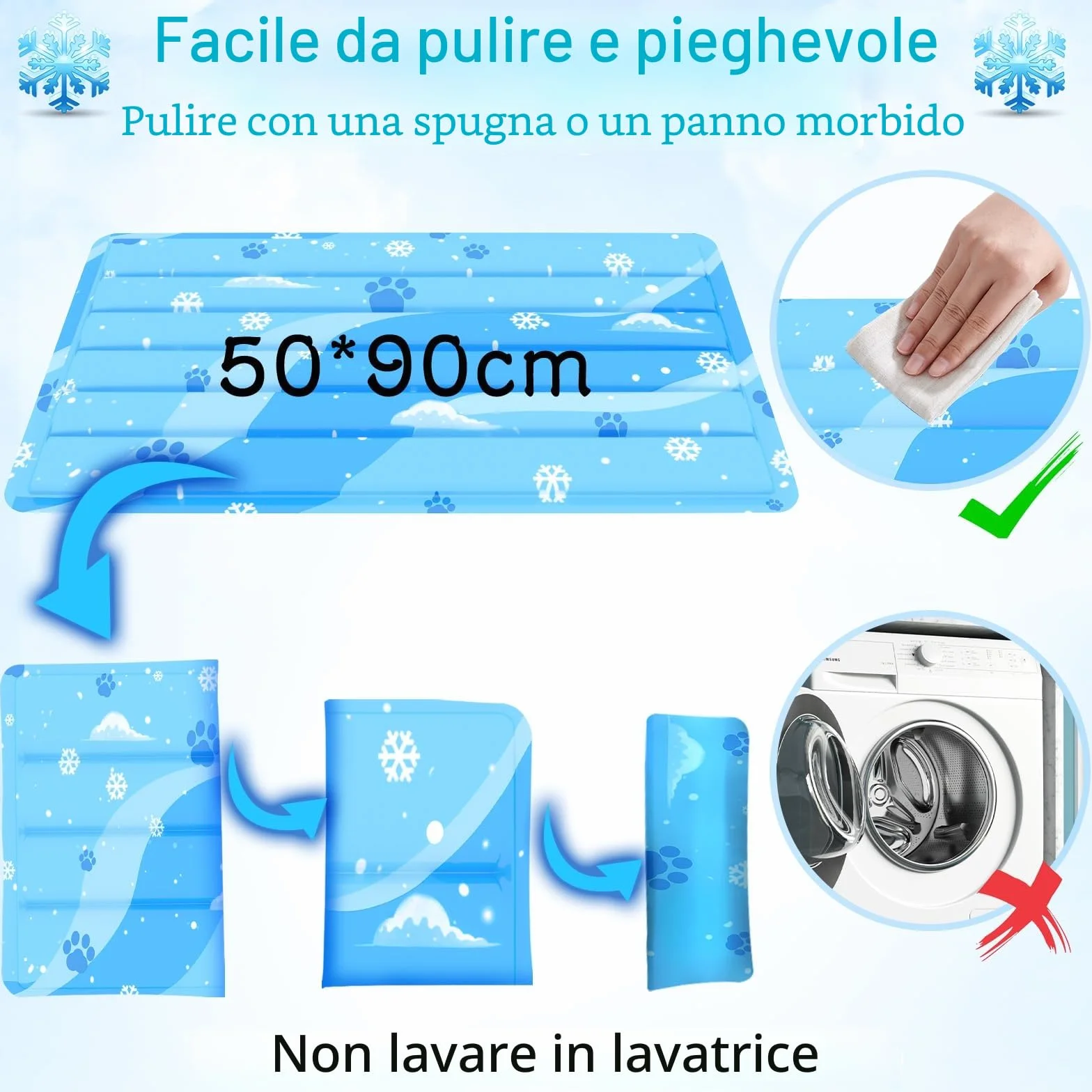 Tappetino Refrigerante per Cani e Gatti, Grande Tappeto Rinfrescante con Gel Atossico