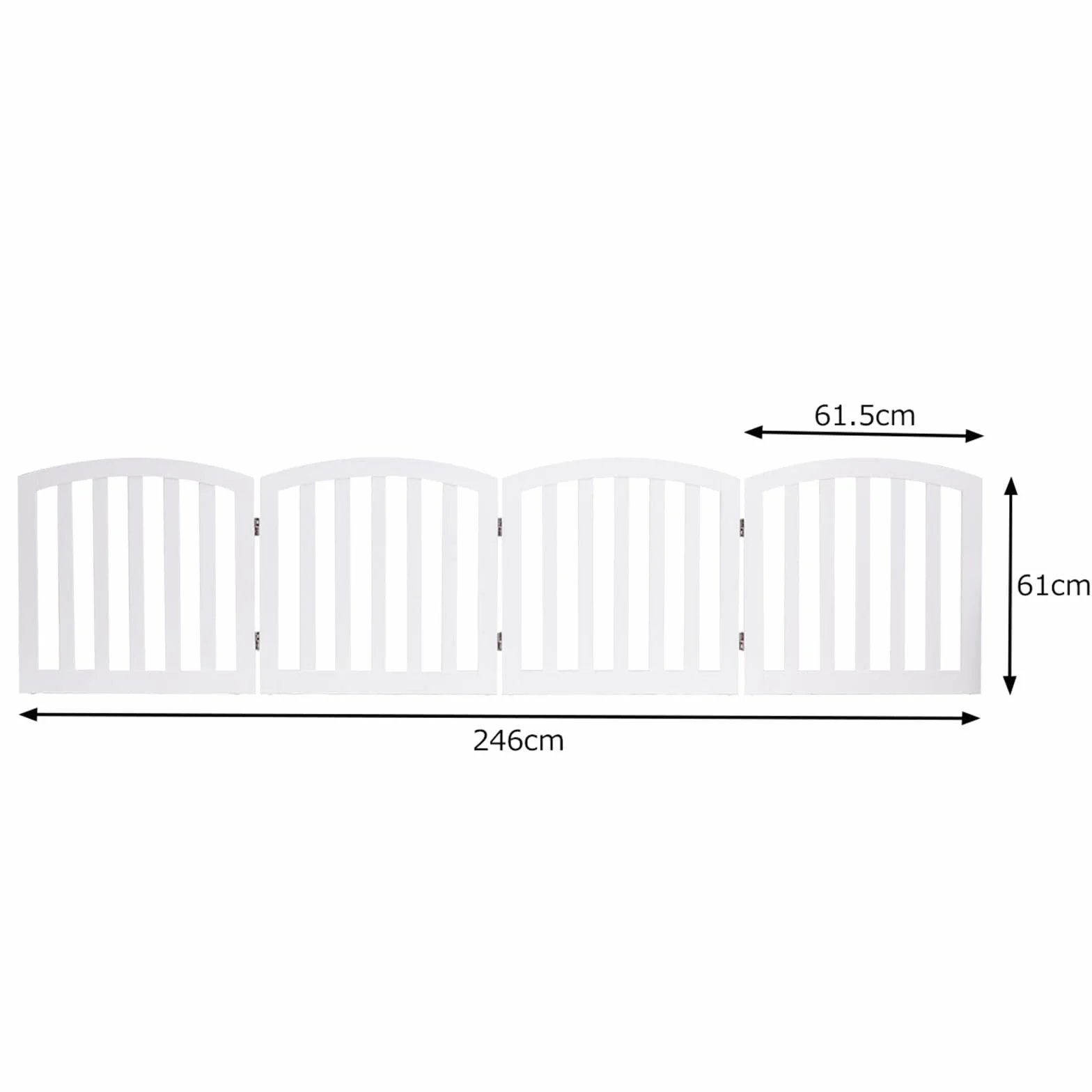 COSTWAY Cancelletto per Cani Pieghevole in Legno 4 Ante 246 x 61 cm Bianco