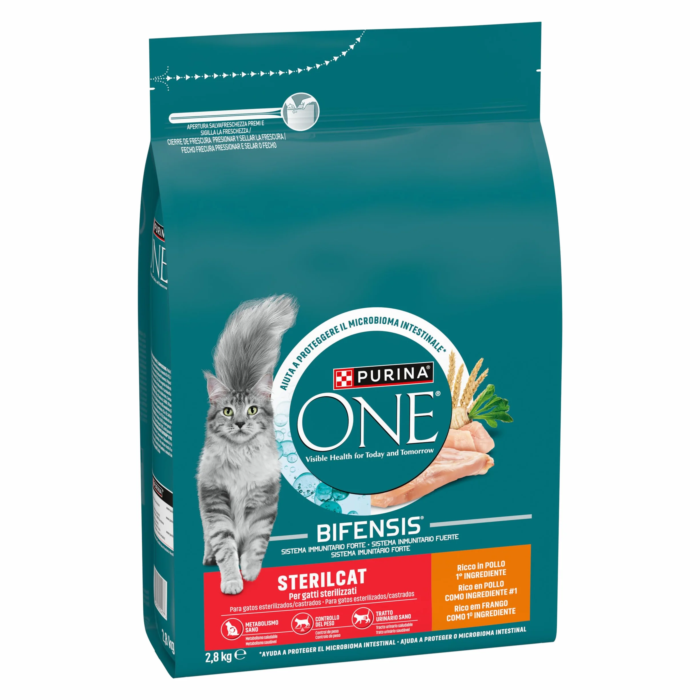 PURINA ONE Bifensis Sterilcat Croccantini per Gatto Adulto Sterilizzato con Pollo, 2,8 kg