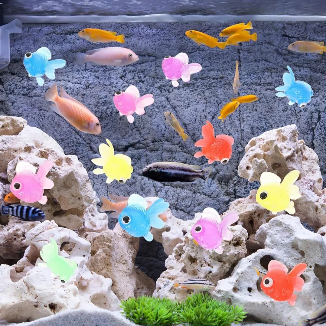 25 Pesci di Plastica Piccoli Pesci Finti Tropicali Pesce Tropicale Figura in Movimentopesci Galleggianti può Essere Sospeso Non Girato Pesci Finti per Acquario per la Decorazione di Acquari