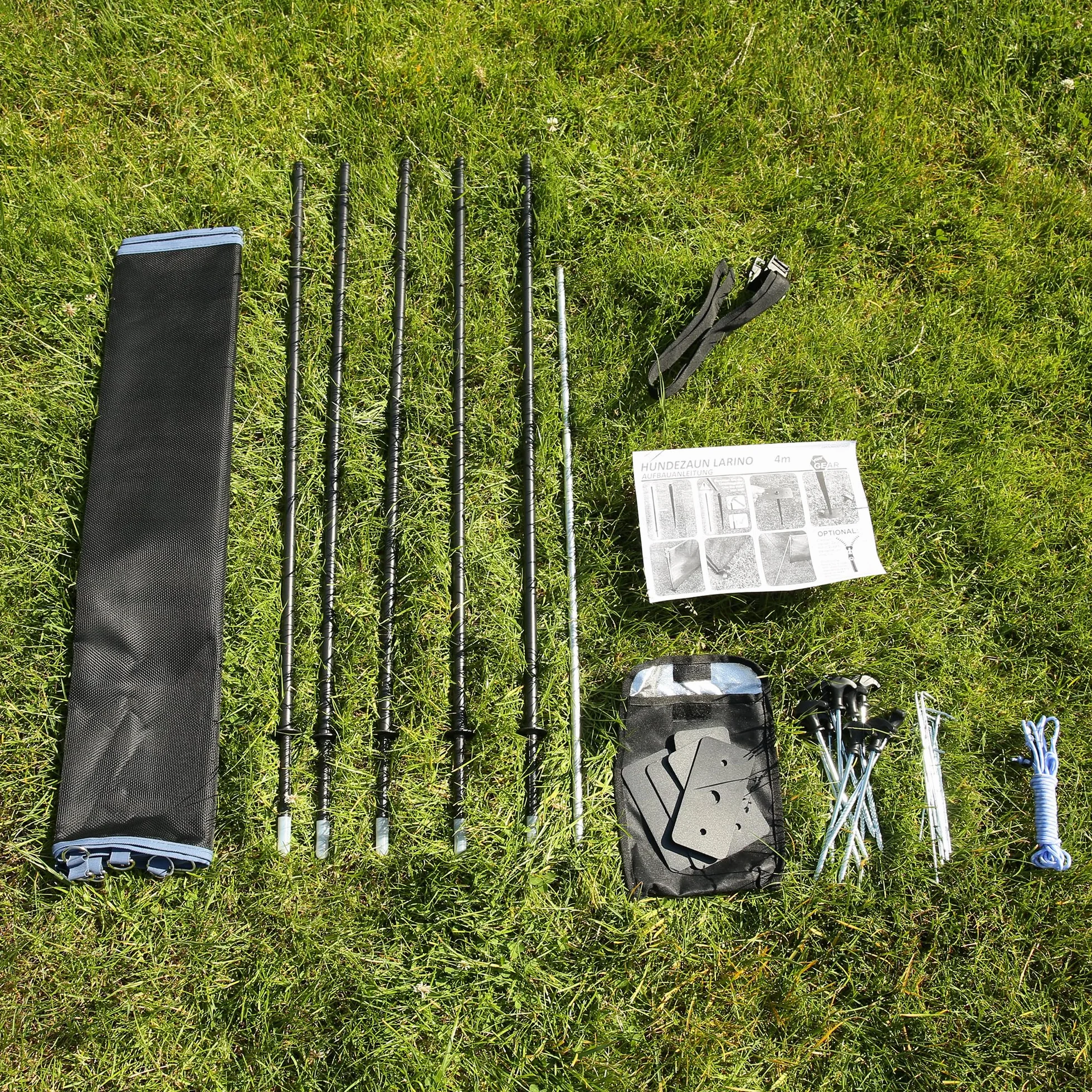 your GEAR Larino 400 Recinto mobile per cani da 4 m di larghezza per campeggio e giardino, estensibile all'infinito