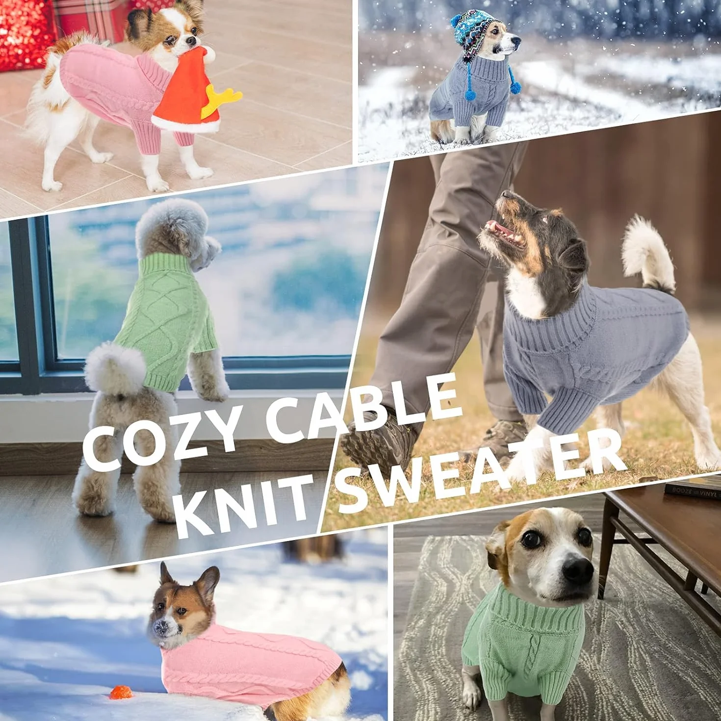 Queenmore Maglione Per Cani Taglia Media Blu M Felpa A Collo Alto Caldo Elastico