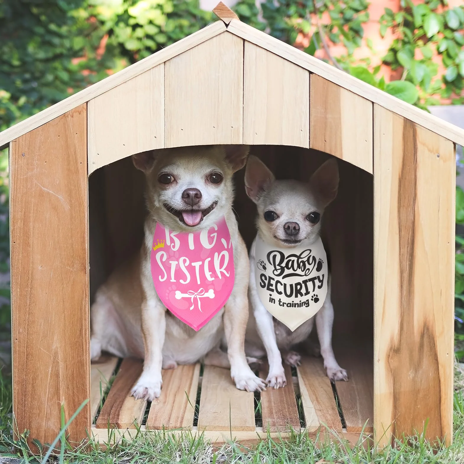Fazzoletti da collo per cani piccola media grande taglia, set 2, rosa beige