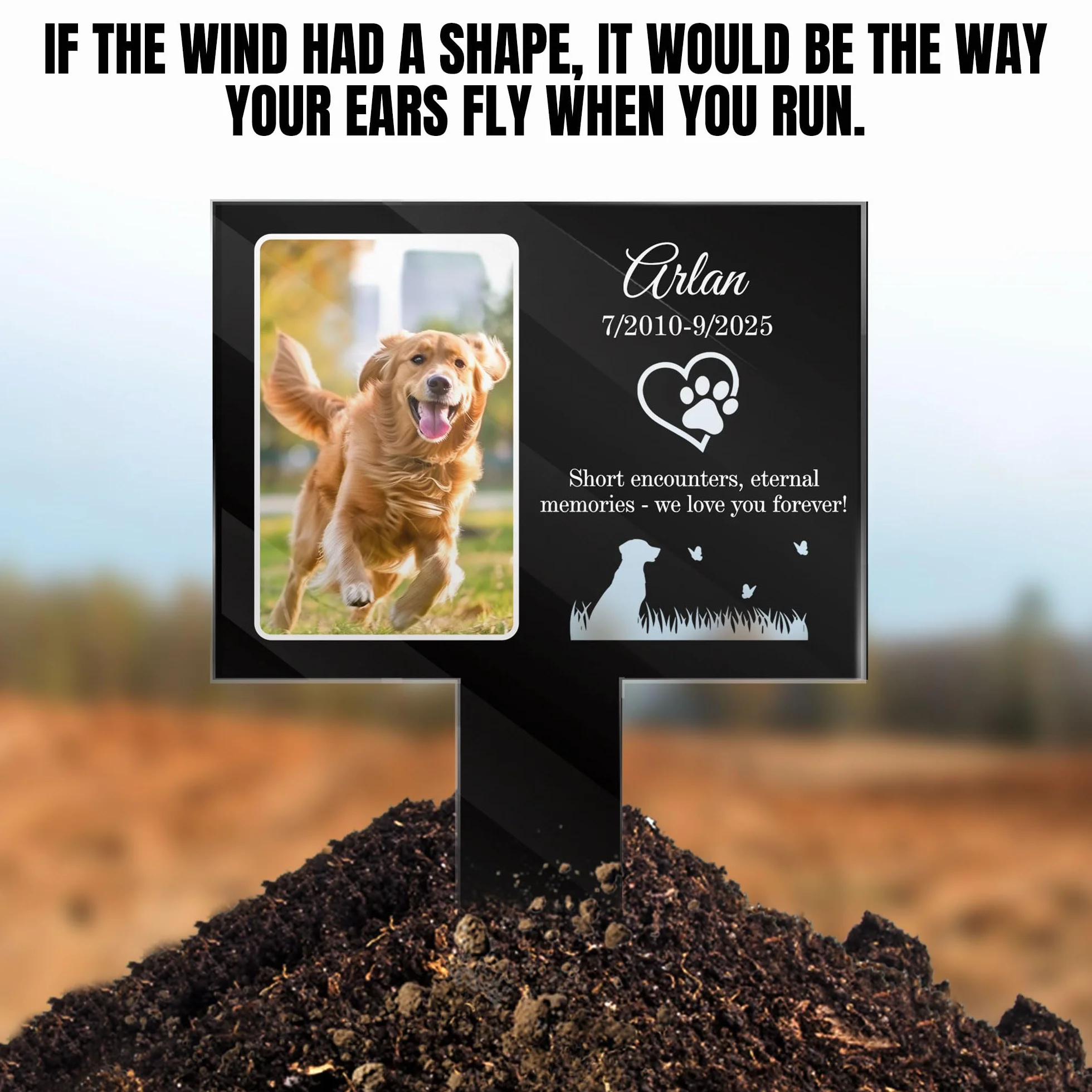 Targa Commemorativa Personalizzata per Animali Domestici, Targhetta Commemorativa da Giardino per Animali Domestici, Placca Commemorativa per Cani, Tombe, Decorazione Commemorativa
