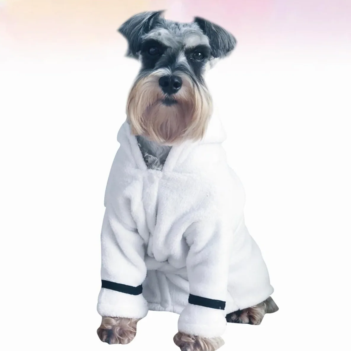 Accappatoio Assorbente per Animali, Asciugatura Rapida, Cotone | Bianco, per Cane e Gatto, Uso Dopo Bagno Autunnale, Stile Morbido e Caldo