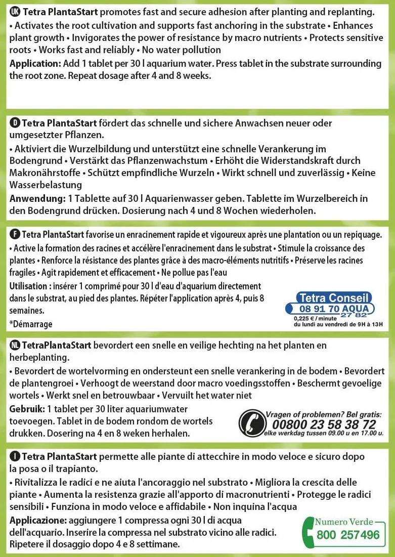 Tetra PlantaStart compresse fertilizzante piante acquatiche acquario radici 12 compresse
