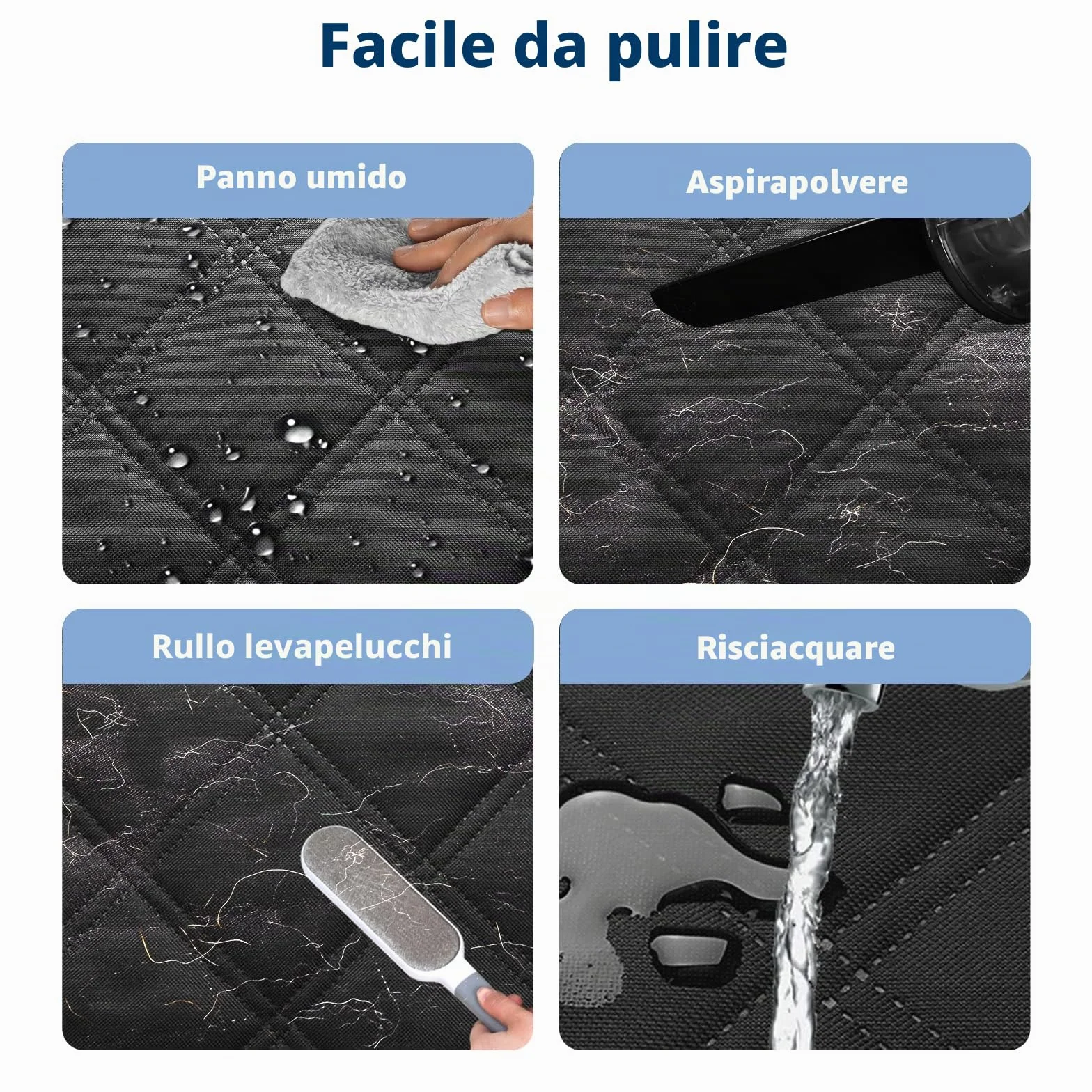 KYG Coprisedile Auto per Cani Telo Posteriore Impermeabile Antigraffiato Nero Panno Oxford