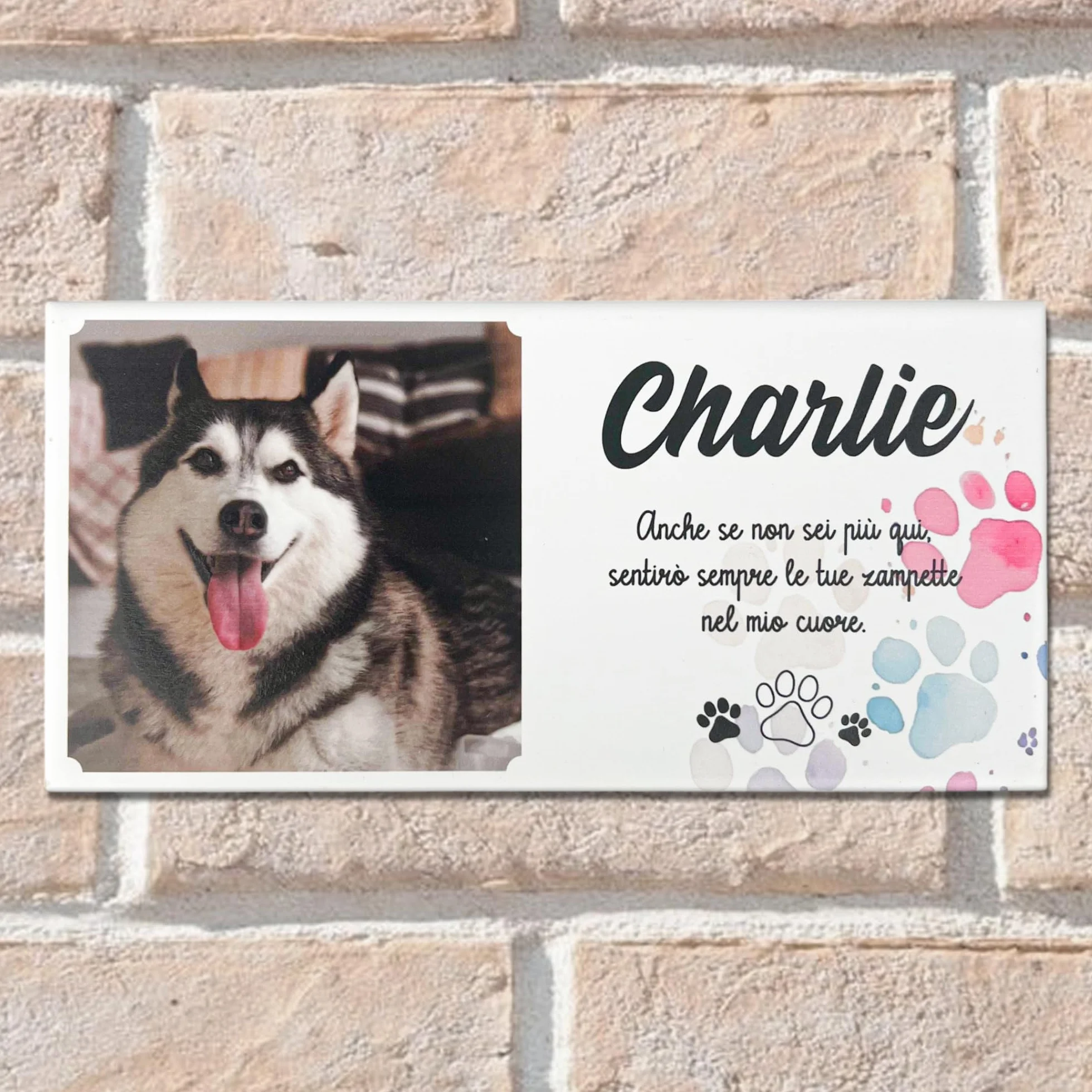 Albalù Targa lapide commemorativa personalizzabile in gres porcellanato 10x20 cm