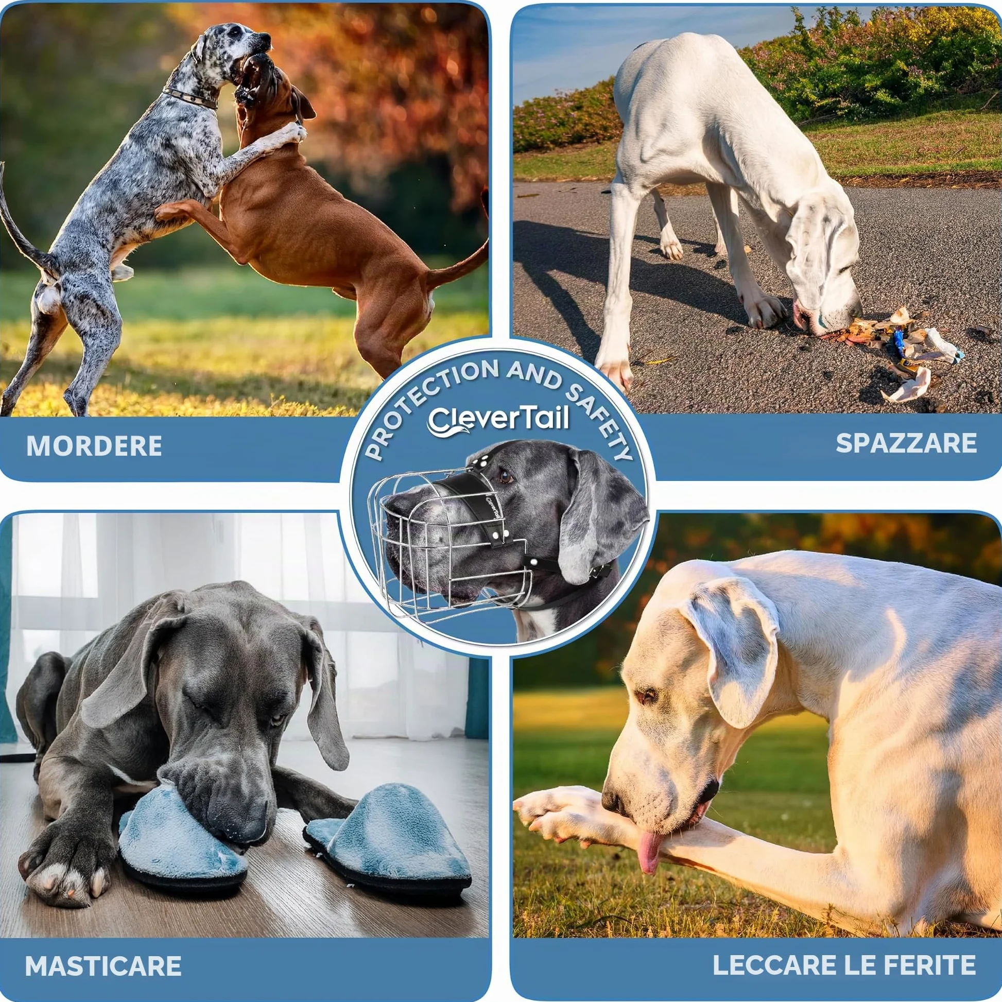 Museruola per cani XL in metallo per alano