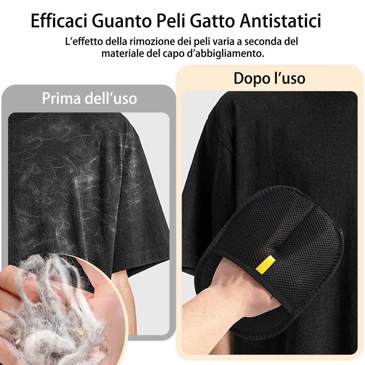 2 Guanto Peli Gatto, Guanto Peli Cane per la Rimozione dei Peli di Animali Domestici, per il Lavaggio dei Peli di Animali Domestici, Guanto Leva Peli Animali per la Pulizia dei Tappeti e dei Divani