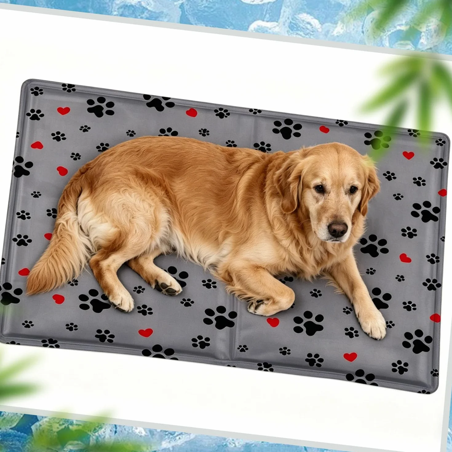 Tappetino Refrigerante per Cani Medi XL 65x50cm Gel Non Tossico Antigraffio