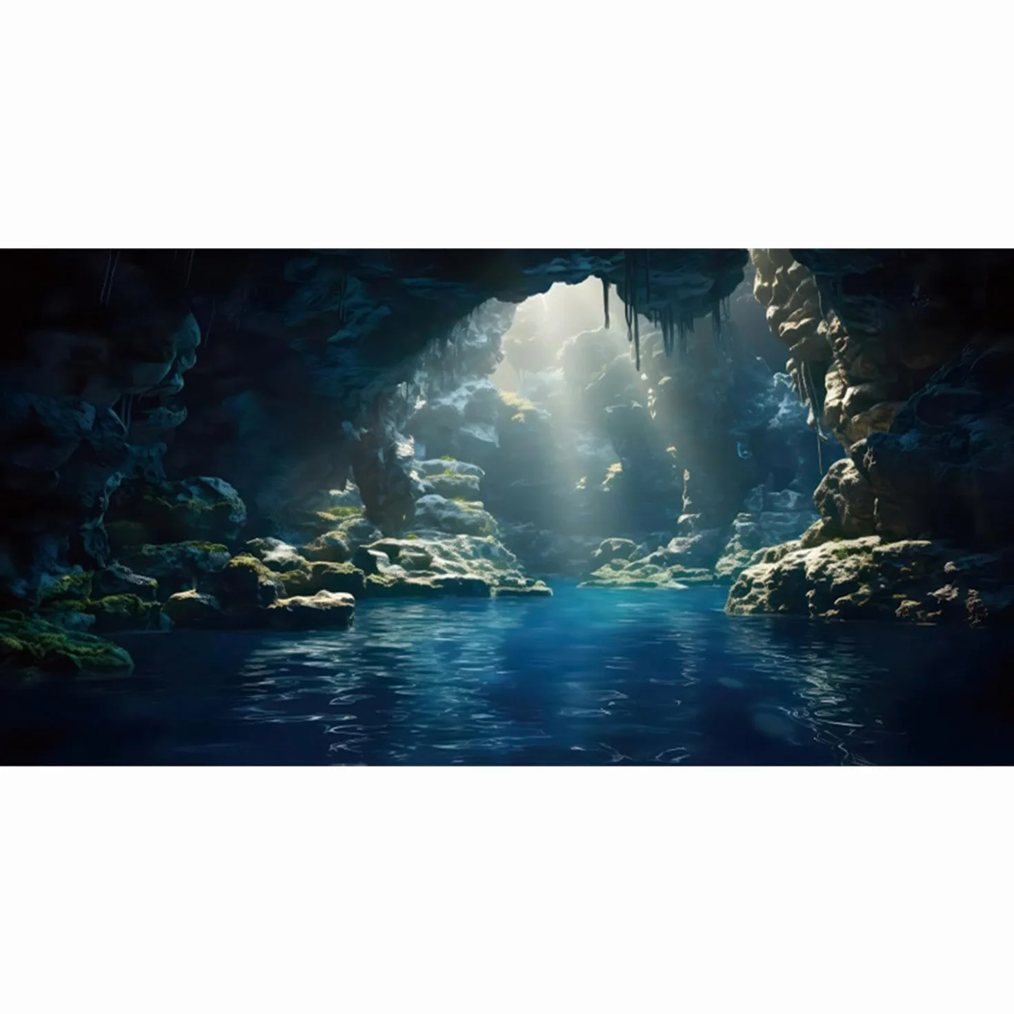 120x50cm Acquario Sfondo Montagna Pietre Grotta Acquario Sfondo Fiume Letto & Lago Acquario Sfondo Vinile