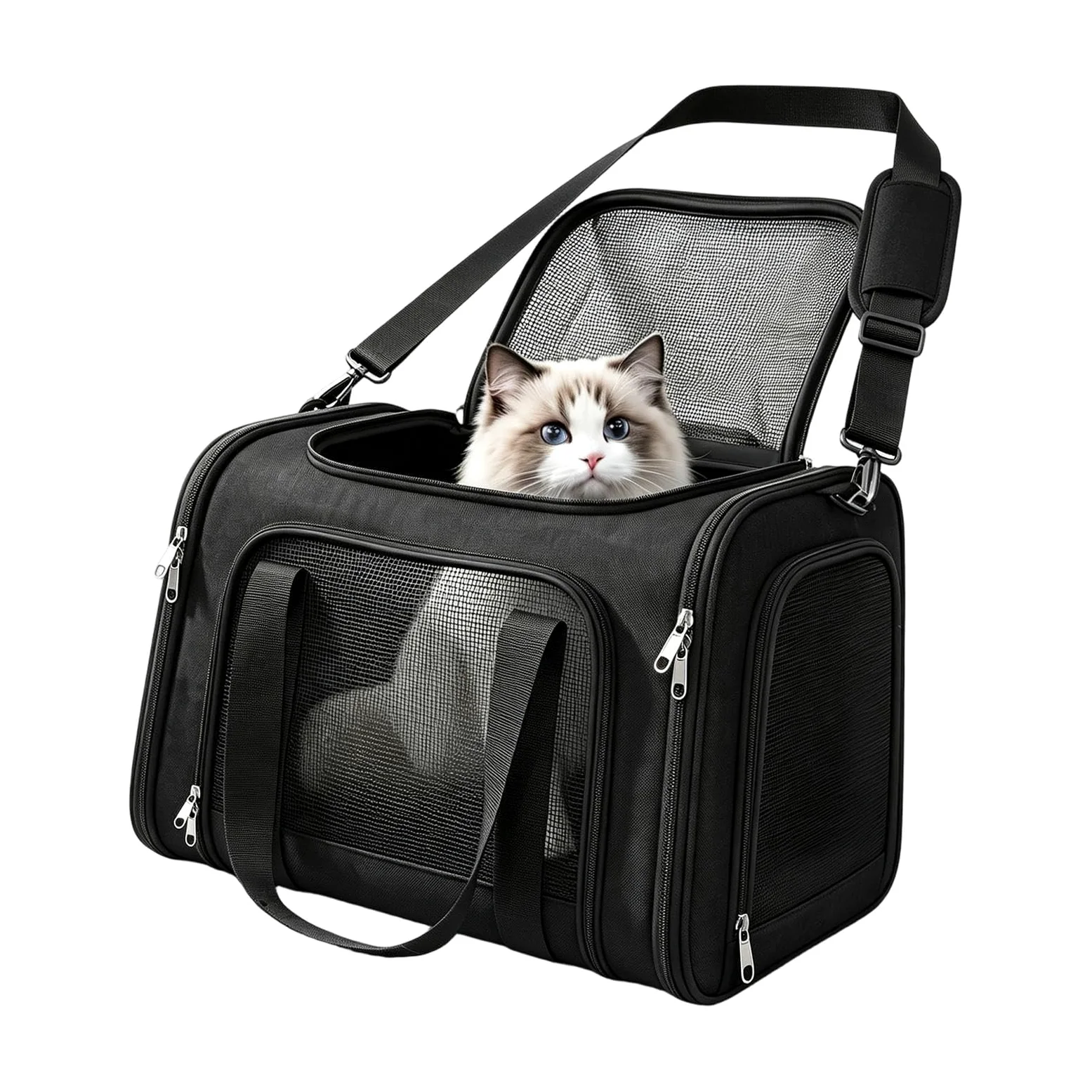 Trasportino morbido per gatti, borsa esterna per animali domestici, con | Trasporto portatile per cani, passeggiate, viaggi su strada, campeggio, escursioni e spostamenti quotidiani