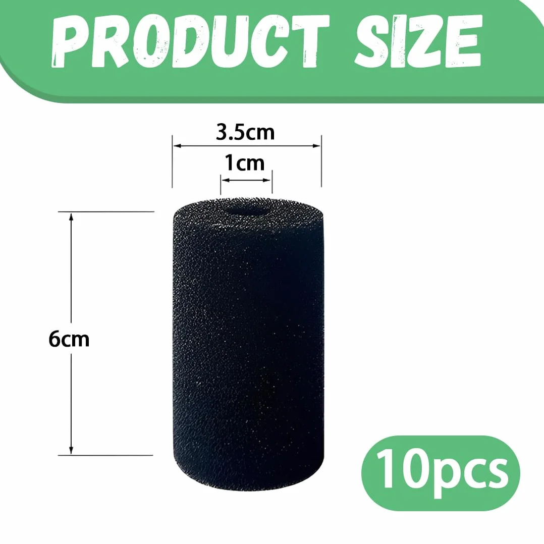 10 Pezzi Spugna Prefiltro Per Acquario Spugna Filtro Copertura Protettiva Spugna Per Pesci Piccoli Gamberetti Acquario Nero Ca. 6C