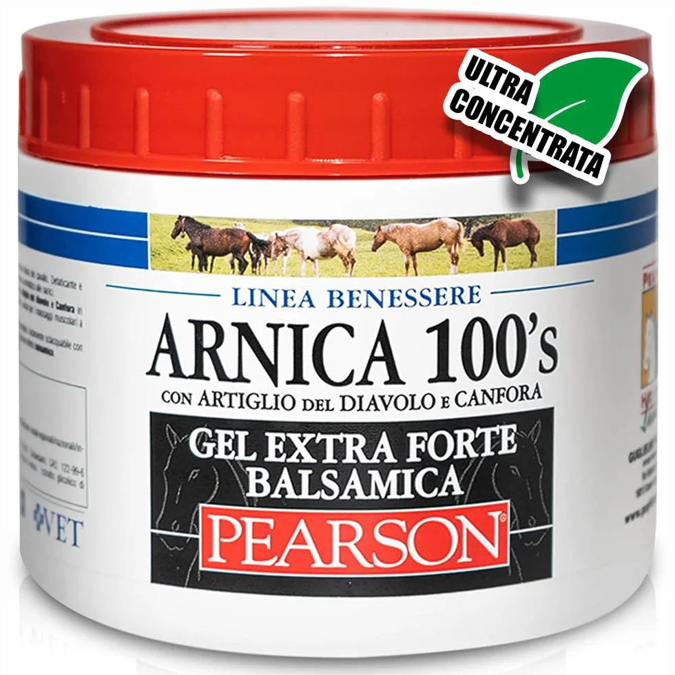ARNICA 100'S Arnica Per Cavalli Gel Extraforte Balsamica Pearson 500ml Crema Arnica Gel Forte Con Artiglio Del Diavolo e Canfora Pomata Defaticante Rilassante Made in Italy