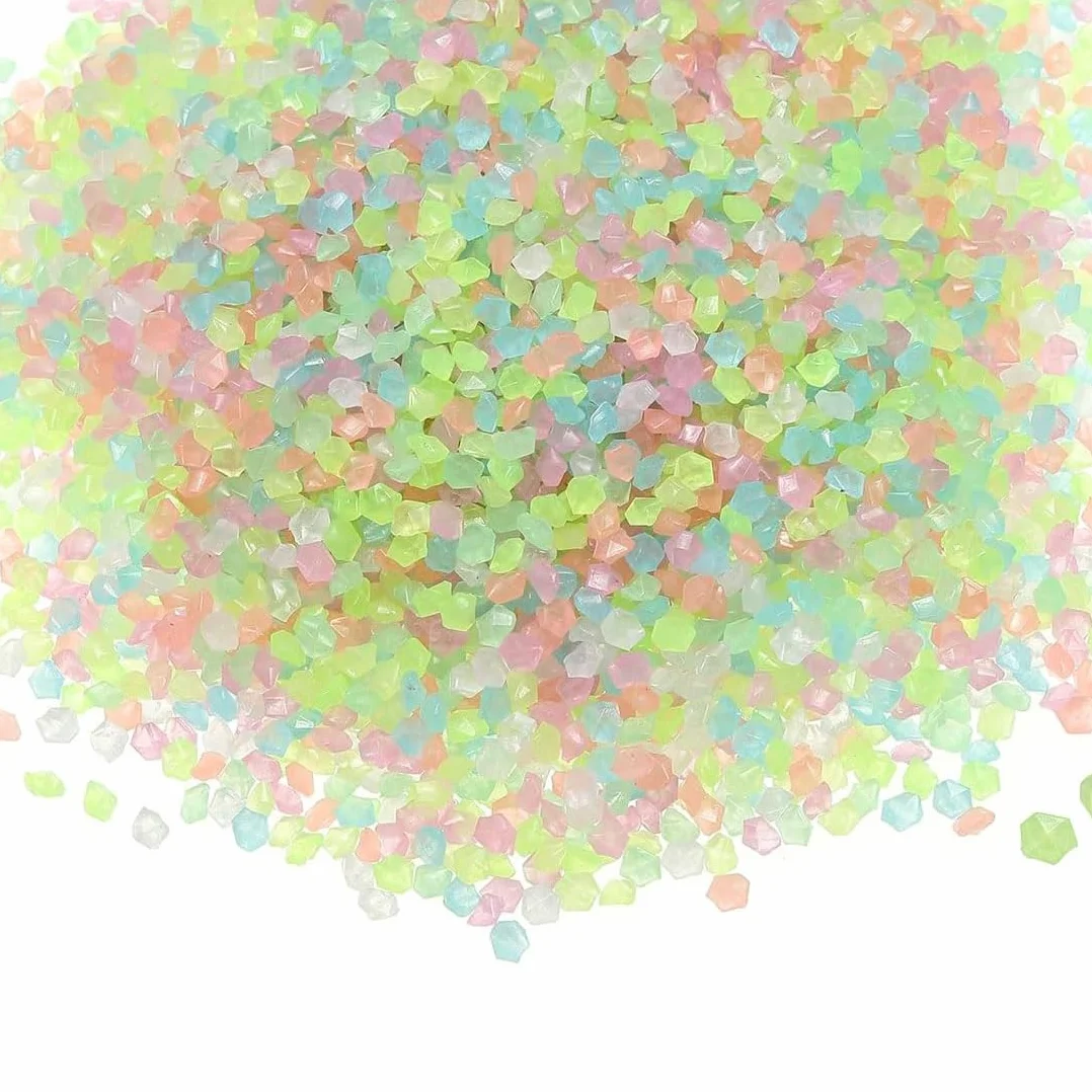 5000 Pezzi Riutilizzabili Piccoli Ciottoli Luminosi, Sabbia Colorata Fluorescente, Pietre Decorative per Giardino, Acquario, Cameretta, Balcone (Colorato)