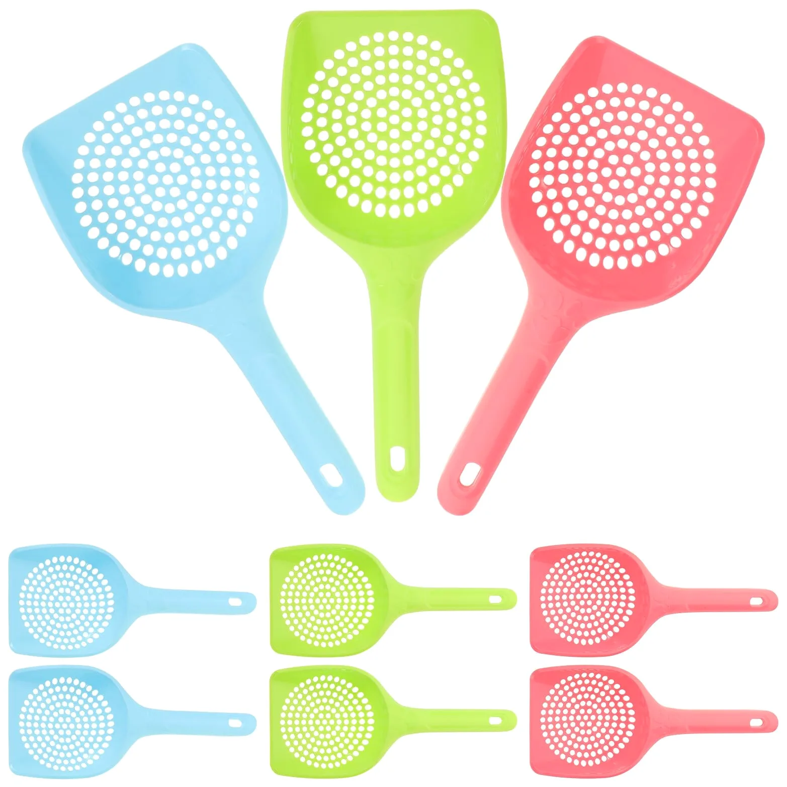 15 Pezzi Paletta Lettiera Gatti con Fori Fini per Sieve Litter Box Scoop Ergonomico in Plastica Resistente per Pulizia Veloce di Gatti e Cani Kit Raccolta Escrementi Pet