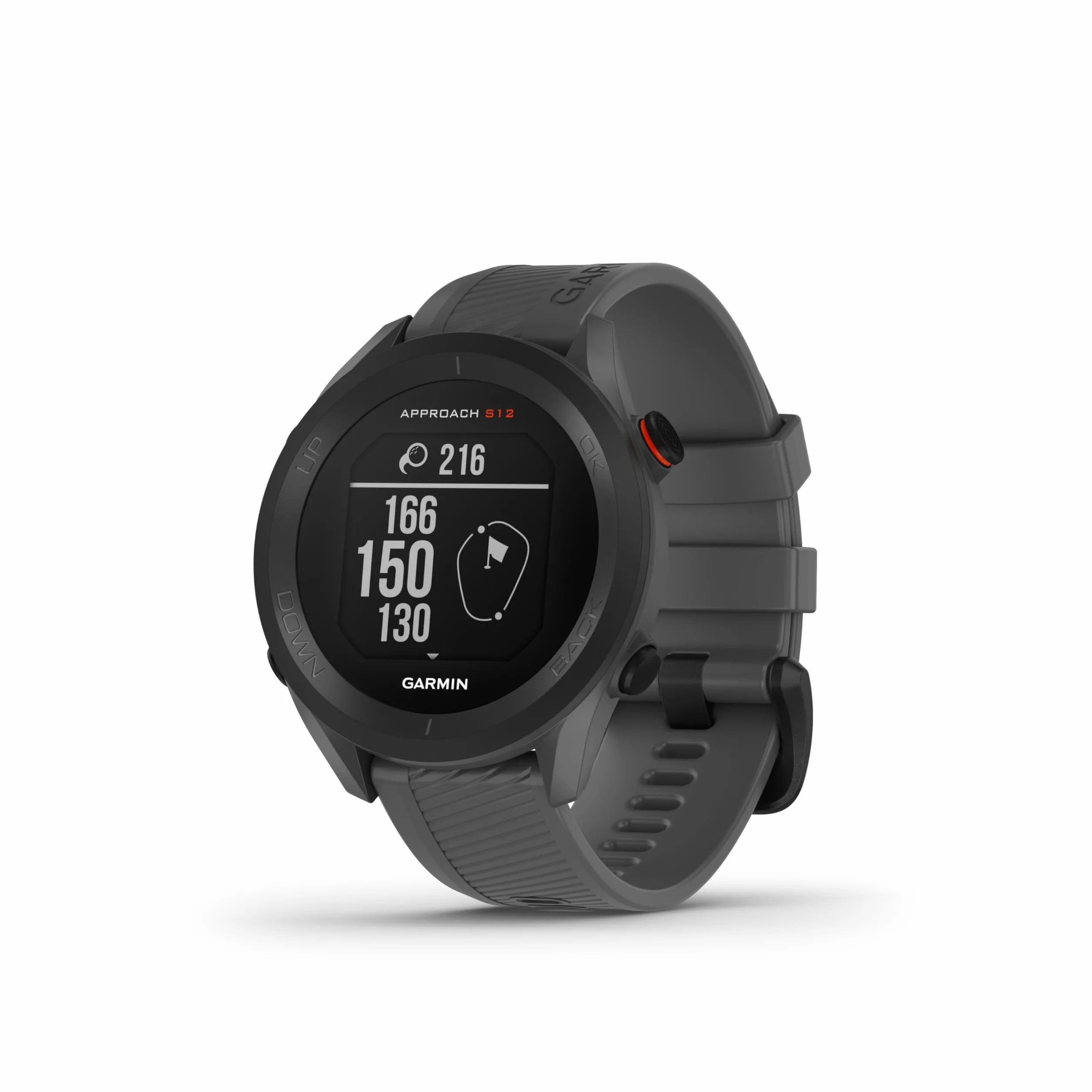 Garmin Approach S12 (Slate Gray), Orologio GPS per il golf, 42.000+ campi internazionali, Distanze ostacoli, Rilevamento statistiche, Autonomia fino a 10 settimane