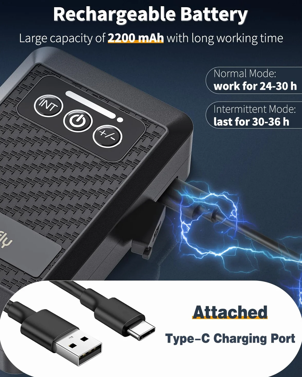 Pawfly Ossigenatore per Acquario a batteria al litio, Pompa d'aria ricaricabile USB per serbatoi di pesce da 20-500 L Aeratore portatile silenzioso per la Pesca all'Aperto e Interruzione di Corrente