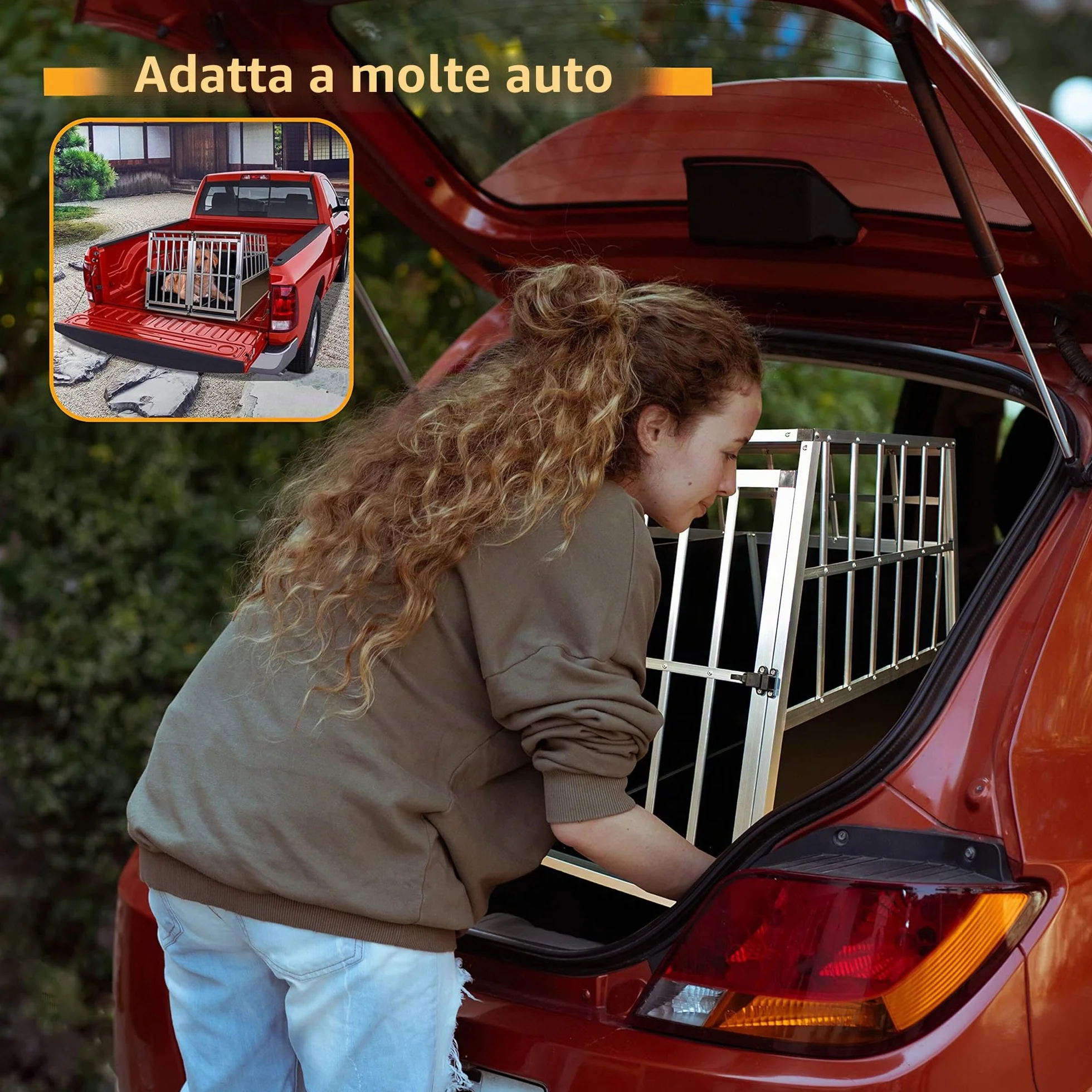 Merschbrock Trade GmbH - Trasportino per cani XL per auto, box da viaggio, gabbia per cani