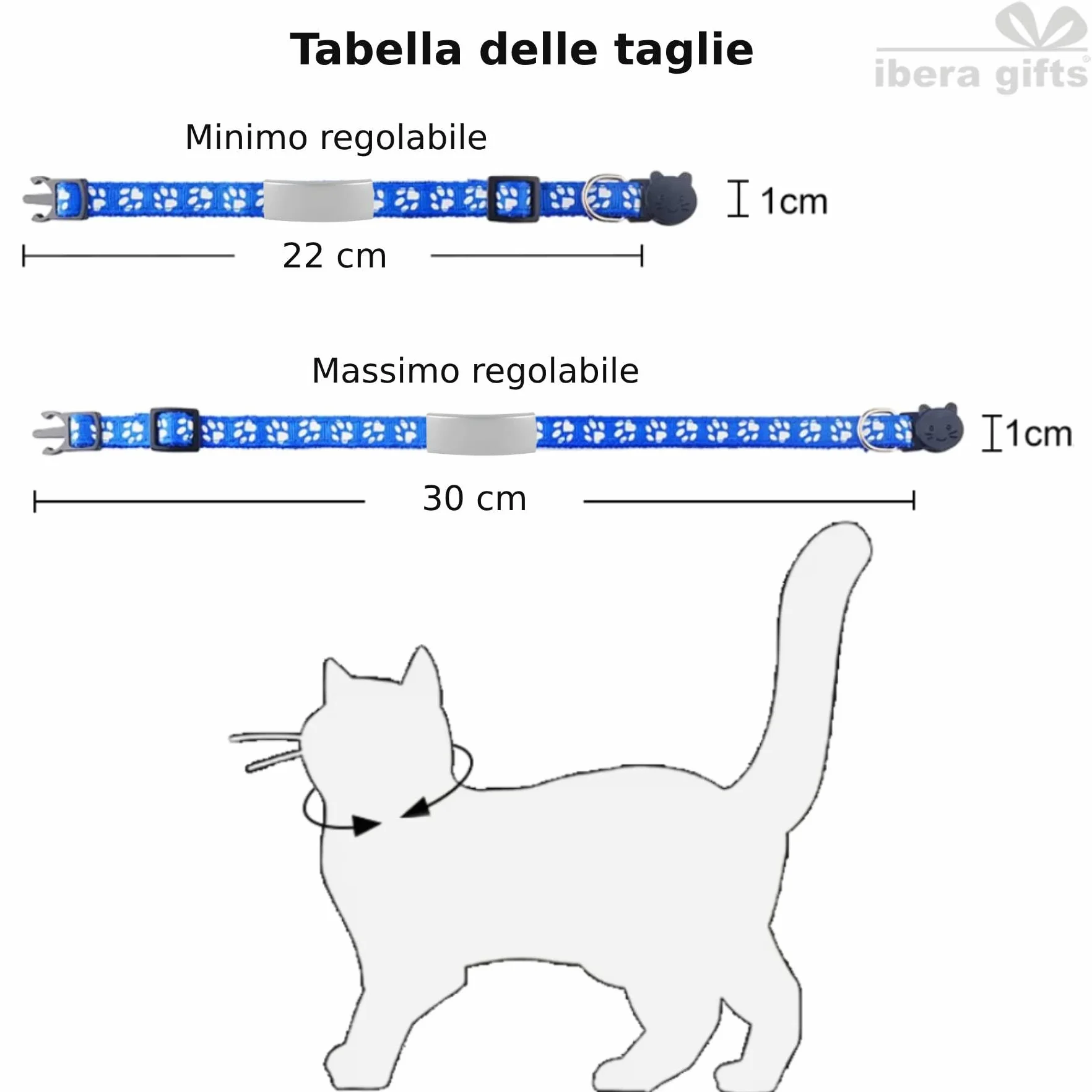 Collare Gatto Personalizzato Antistrangolamento e Riflettente, Regolabile, con Targhetta Incisa, Sicuro e Confortevole per Tutti i Gatti (Azzurro)
