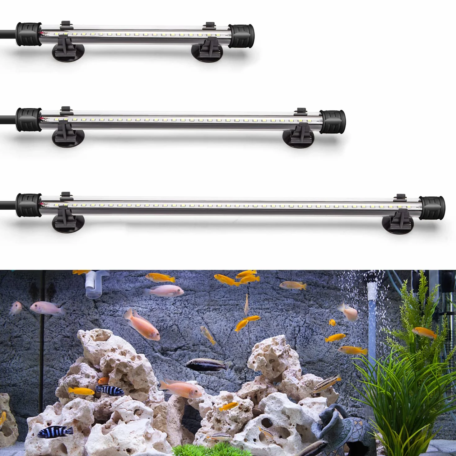 Nobleza - LED Impermeabile per Acquario, Vasca e Piante di Diverse Tensioni e Lunghezze (1.5W 30cm, Luce Bianca)