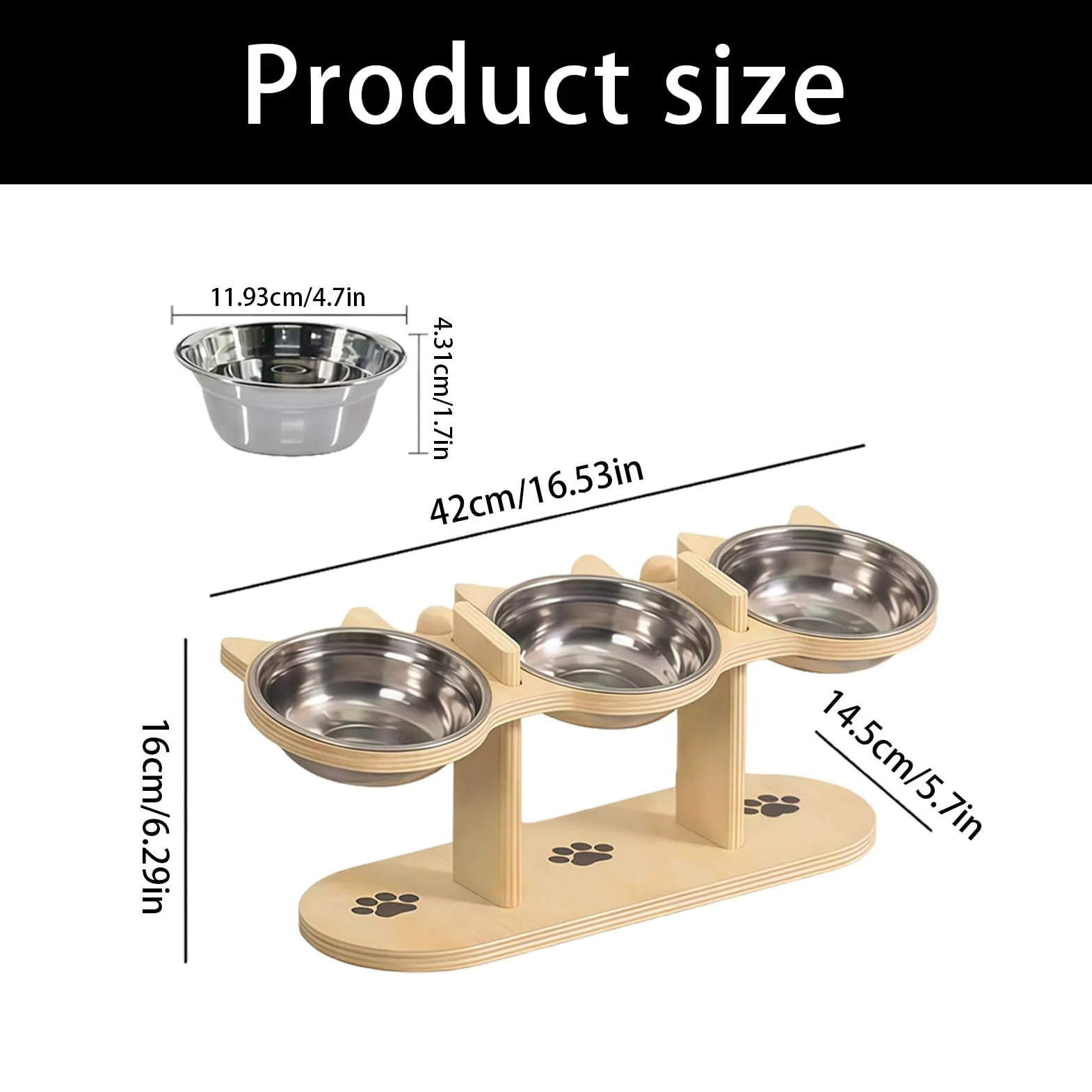 Mangiatoia per animali rialzata con doppie ciotole per acqua alimentare, design anti-vomito Mangiatoia per animali anti-vomito per cani e gatti