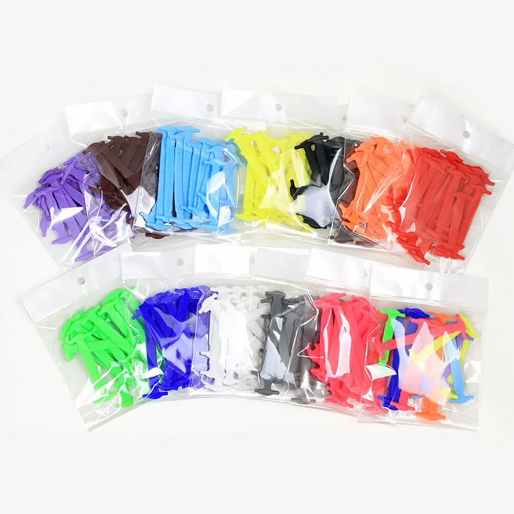 Lacci Elastici per Calzature 16 Pezzi Blu, Fibbie Fissaggio Senza Cravatta
