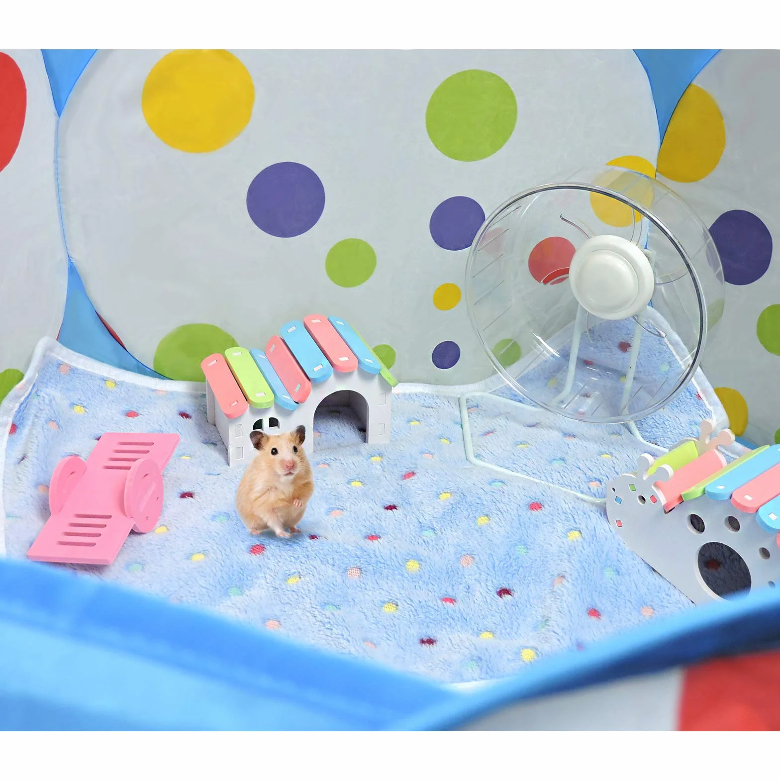 Andiker Recinto per Piccoli Animali, Portatile Recinzione per Esercizi all'Aperto Pop-Up Recinzioni, Recinto Pieghevole Tenda per Porcellini d'India, Criceti, Cincillà, Ricci e Conigli (Blu)