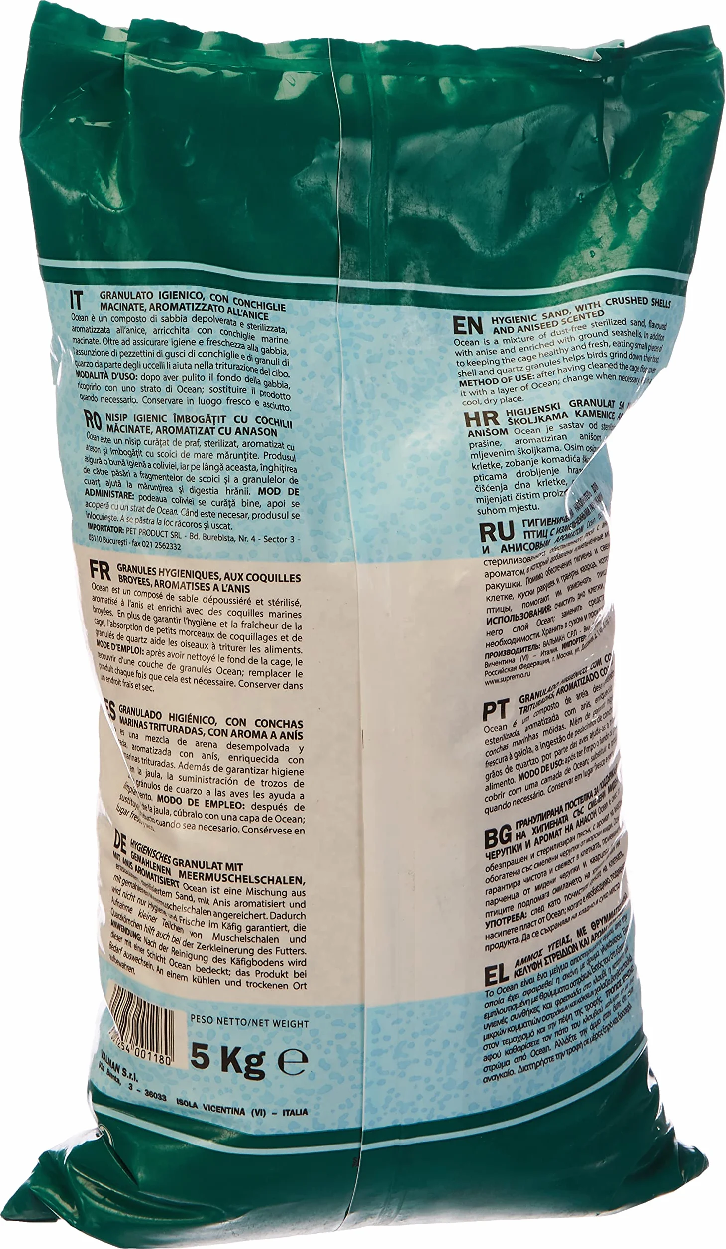 Padovan - Sabbia oceanica per Uccelli all'anice -depolverizzata e sterilizzata - 5 kg