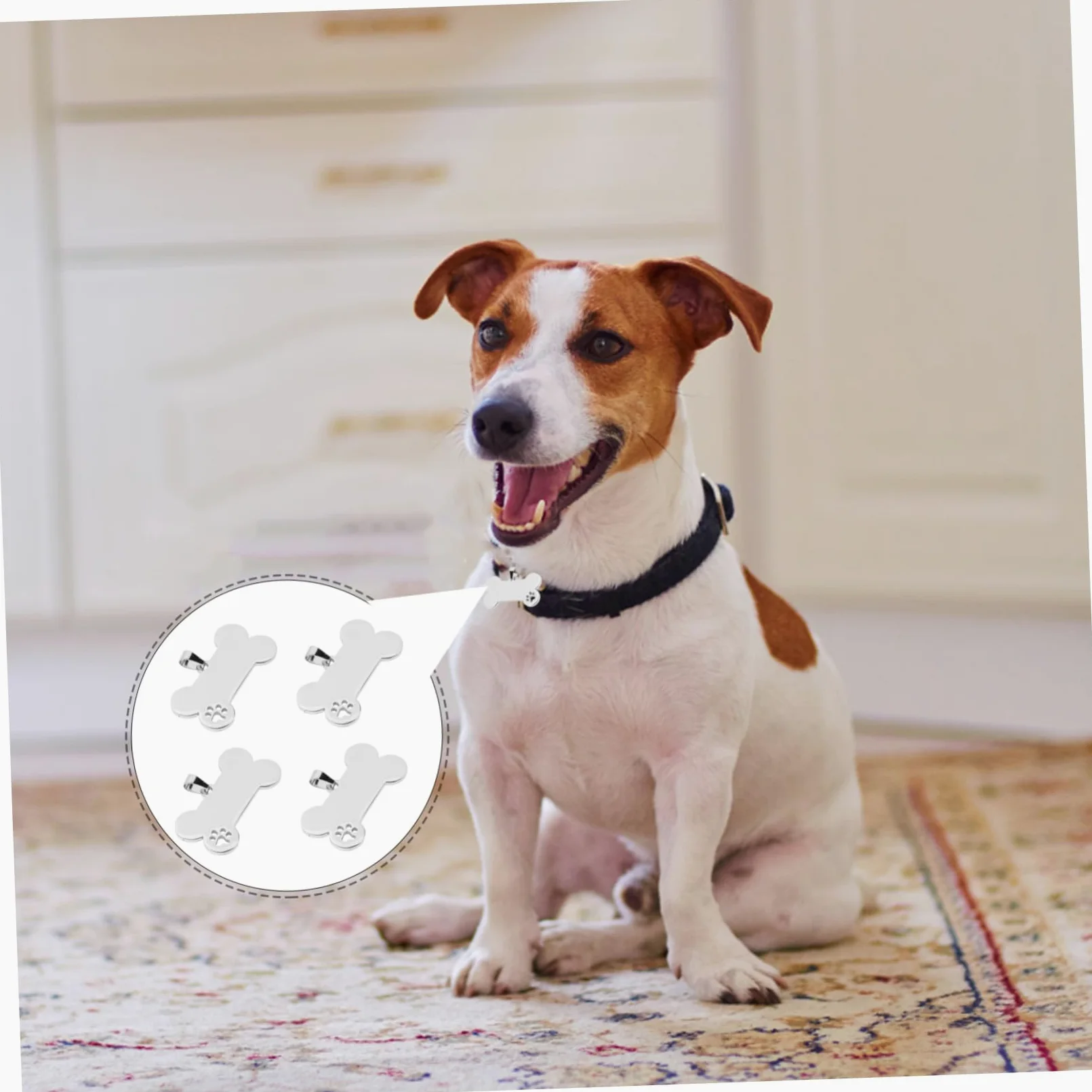 SUPVOX 20pezzi Medagliette Identificative Acciaio Inossidabile Per Animali Domestici Targhette Forma Di Osso Per Cuccioli Accessori Antismarrimento Incisi Design Elegante e Durevole Per