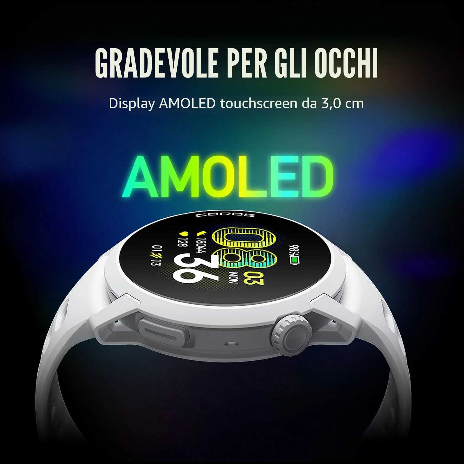 COROS PACE 4 Orologio GPS sportivo ultraleggero, 1,2" Touchscreen AMOLED, 19 giorni di utilizzo quotidiano, controllo vocale, strumenti di allenamento avanzati, GPS, navigazione (Nero Silicone)