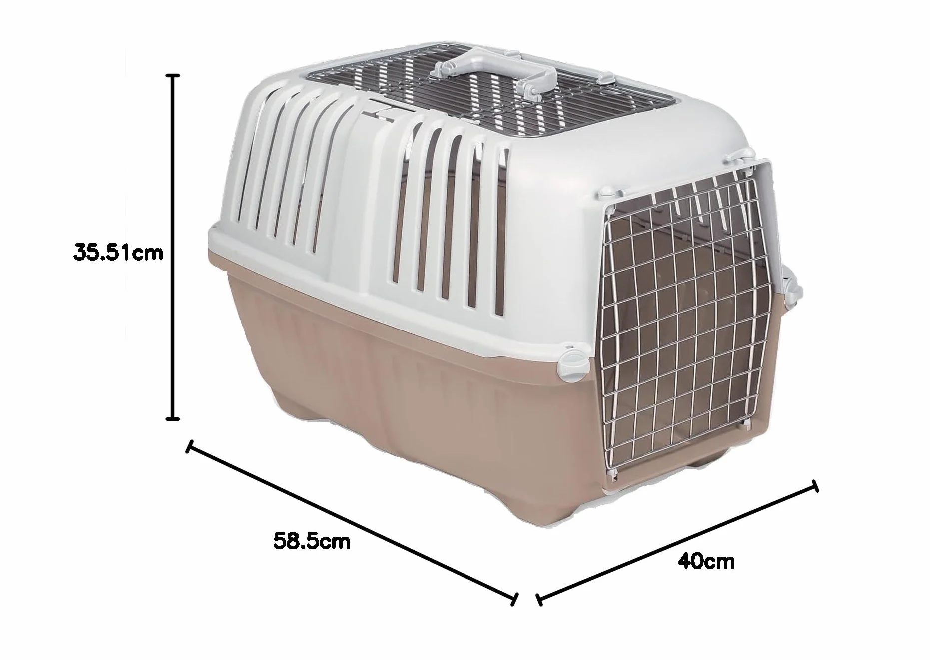 Trasportino pratiko 3 metal open per Cani e Gatti da Viaggio Trasporto 58,5x35,5x40h