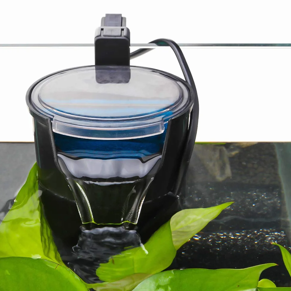 SENZEAL Pompa Filtro a Cascata a Basso Livello Dell'acqua Tartaruga Filtro Interno per Acquario 5W 220V/50Hz 400L/H Livello Dell'acqua Basso Pulito per Acquari Rettili Anfibi - Nero