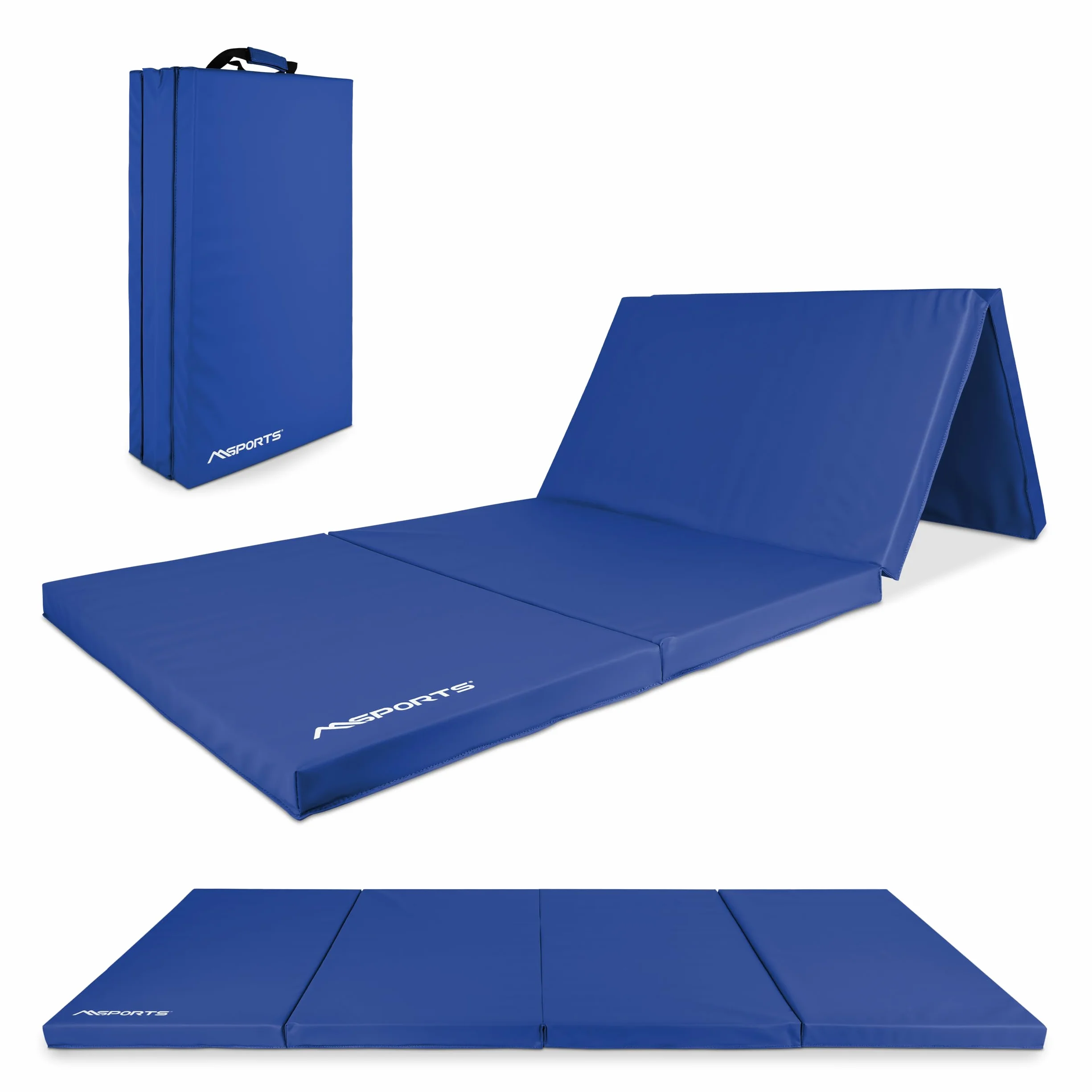 MSPORTS Tappetino da ginnastica di alta qualità, pieghevole, per pavimenti morbidi, 190 x 80 x 5 cm, per la casa, i bambini, gli adulti