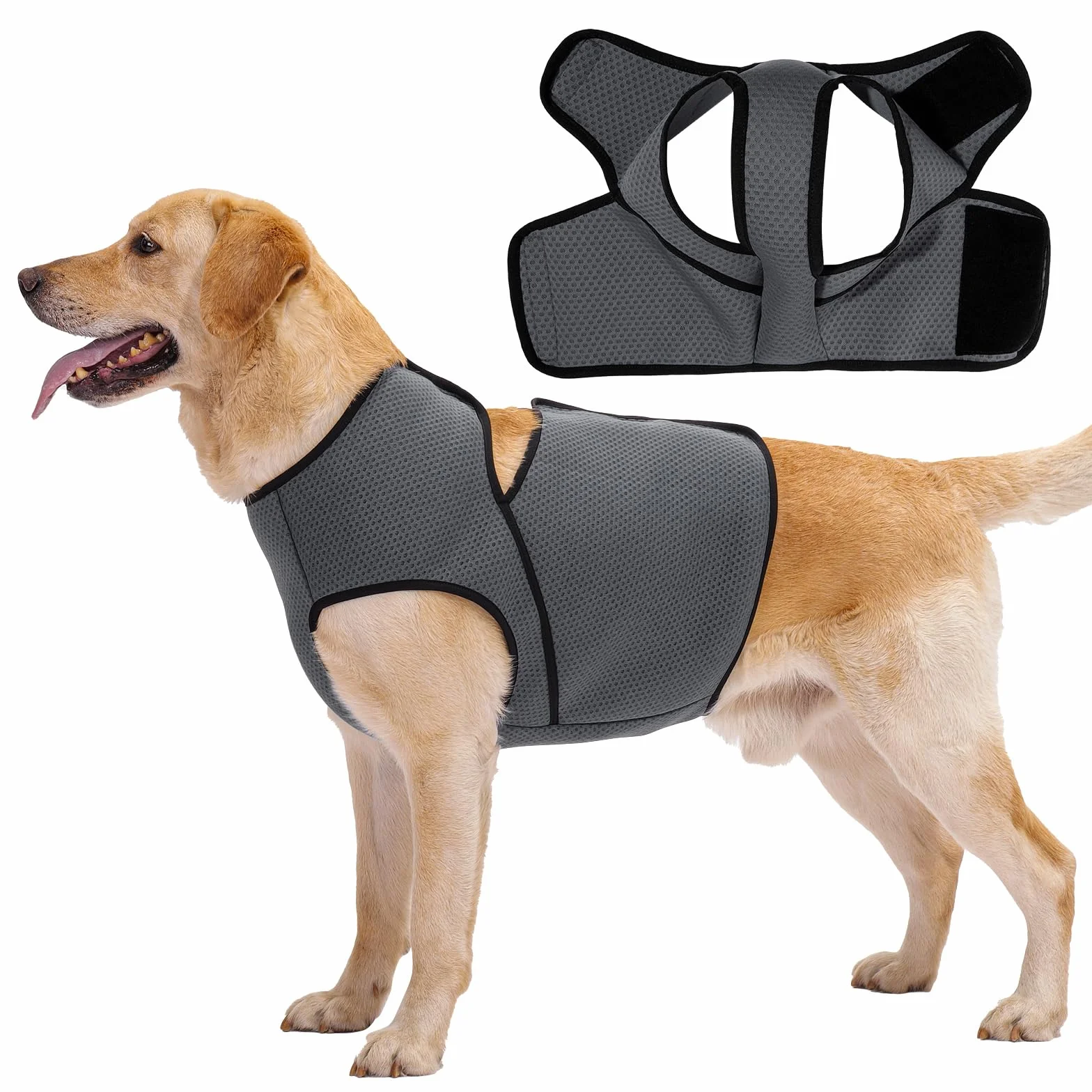 Cappotto Anti Ansia Cane Calmante Gilet Antiansia Cani Tuoni Fuochi Separazione Collo Regolabile Leggero Giacca Ansiolitica Taglia Piccola Media Grande
