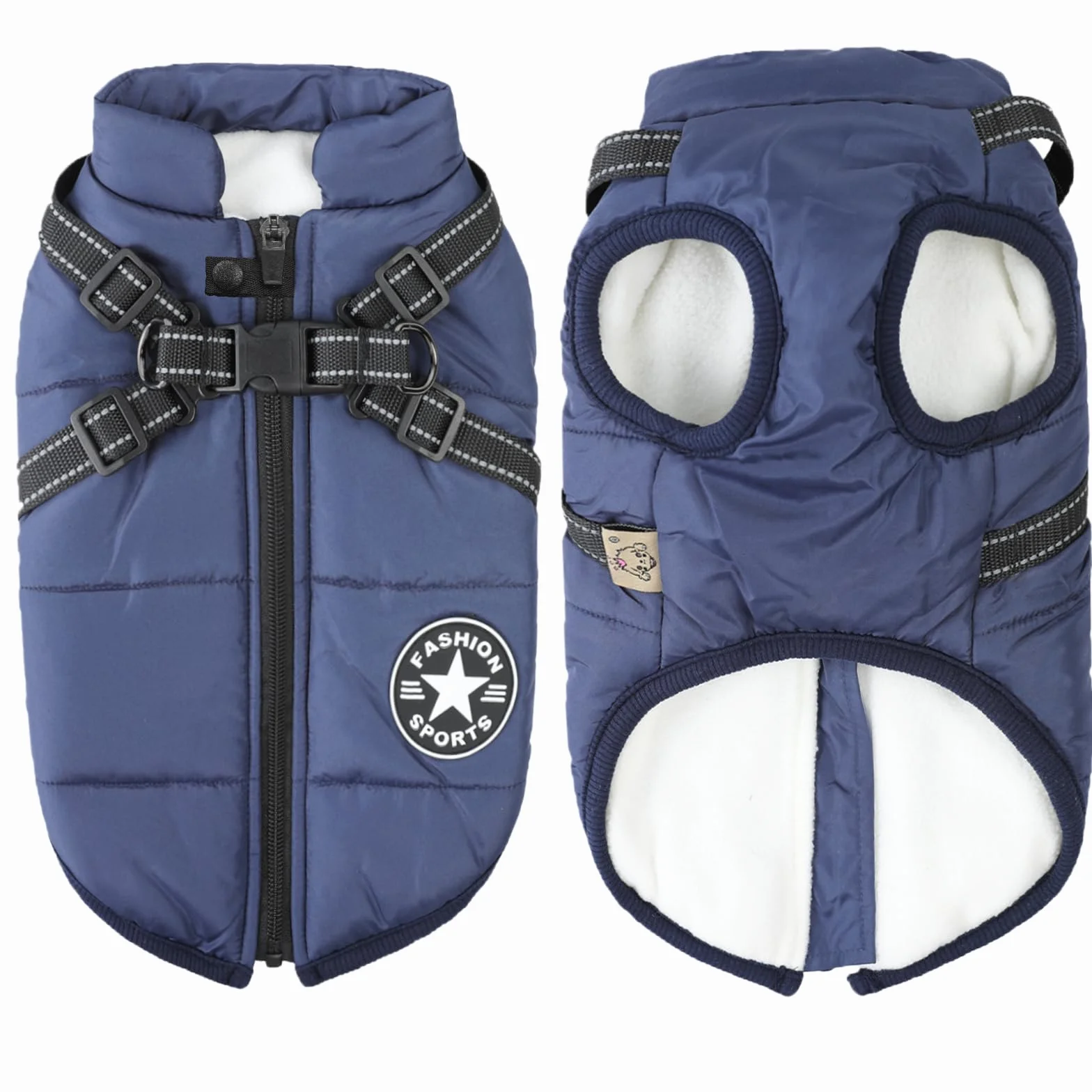 Giacche invernali per cani Antivento Impermeabili 2 in 1 Cappotto termico Blu XXL