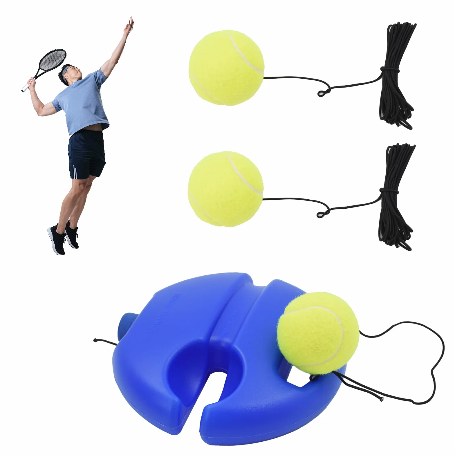 Allenatore di Tennis, per Bambino Principiante, Strumento di Allenamento del Tennis Palla di Tennis di Esercizio di Auto Studio Dispositivo di Rimbalzo della Battiscopa della Sfera di Rimbalzo