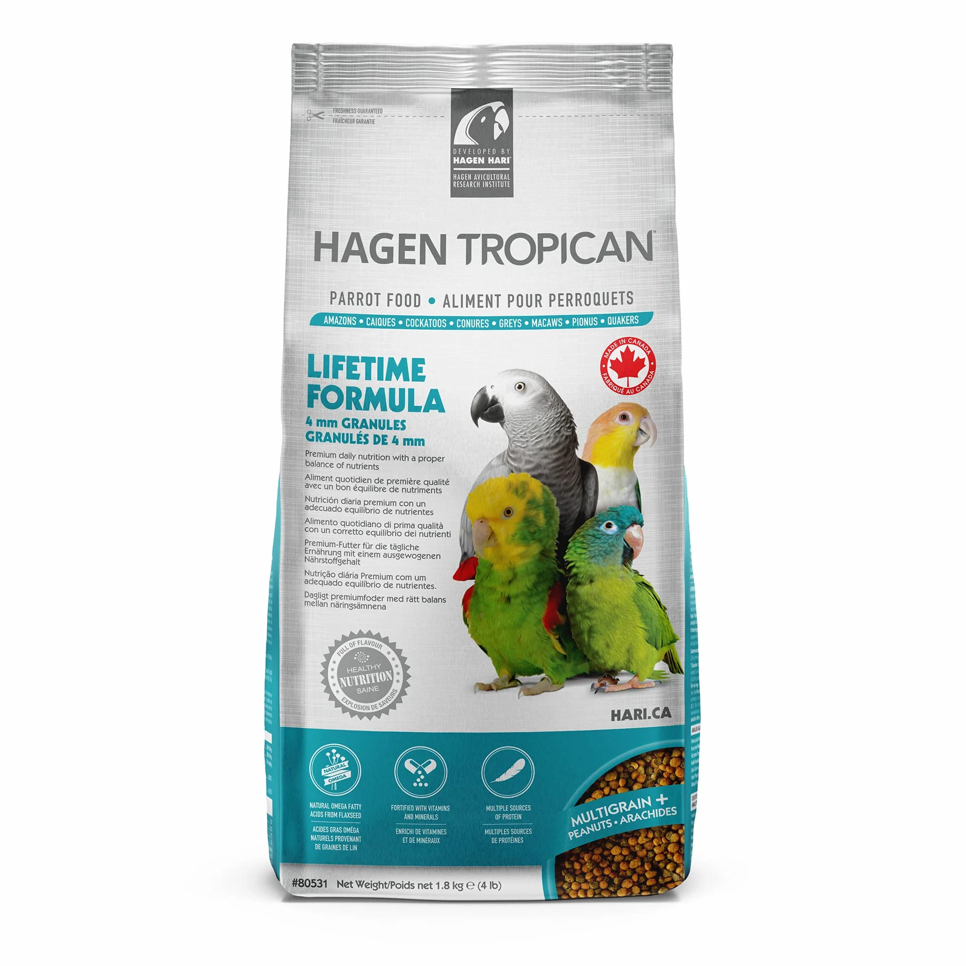 Hari Mangime per pappagalli Lifetime Formula mantenimento 4mm 1800gr