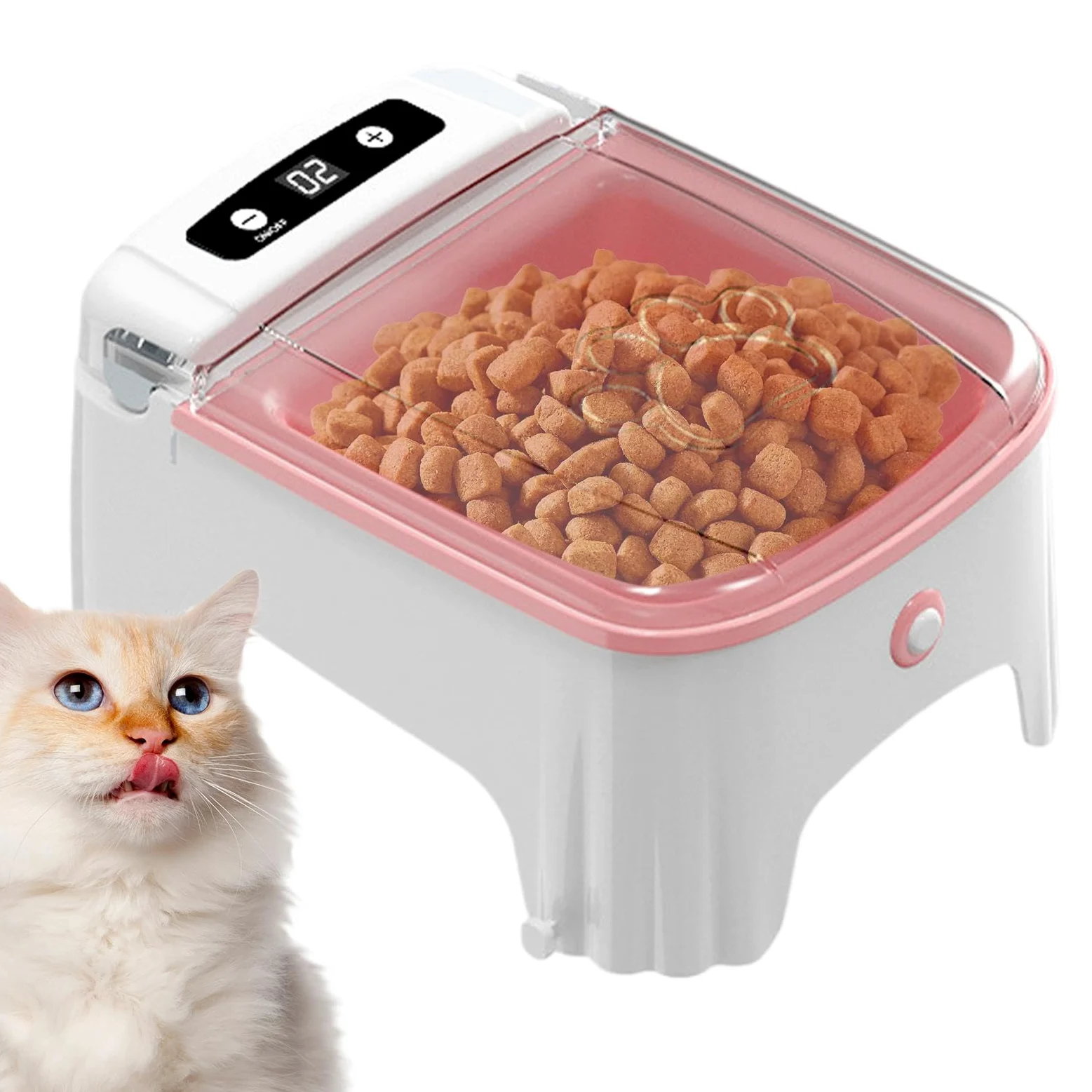 Distributore Automatico Cibo per Felini Elettrica Cibo Secco | Funzionamento Automatico Mangiatoia Elettrica Umido Secco Per Gatti Cuccioli Indoor