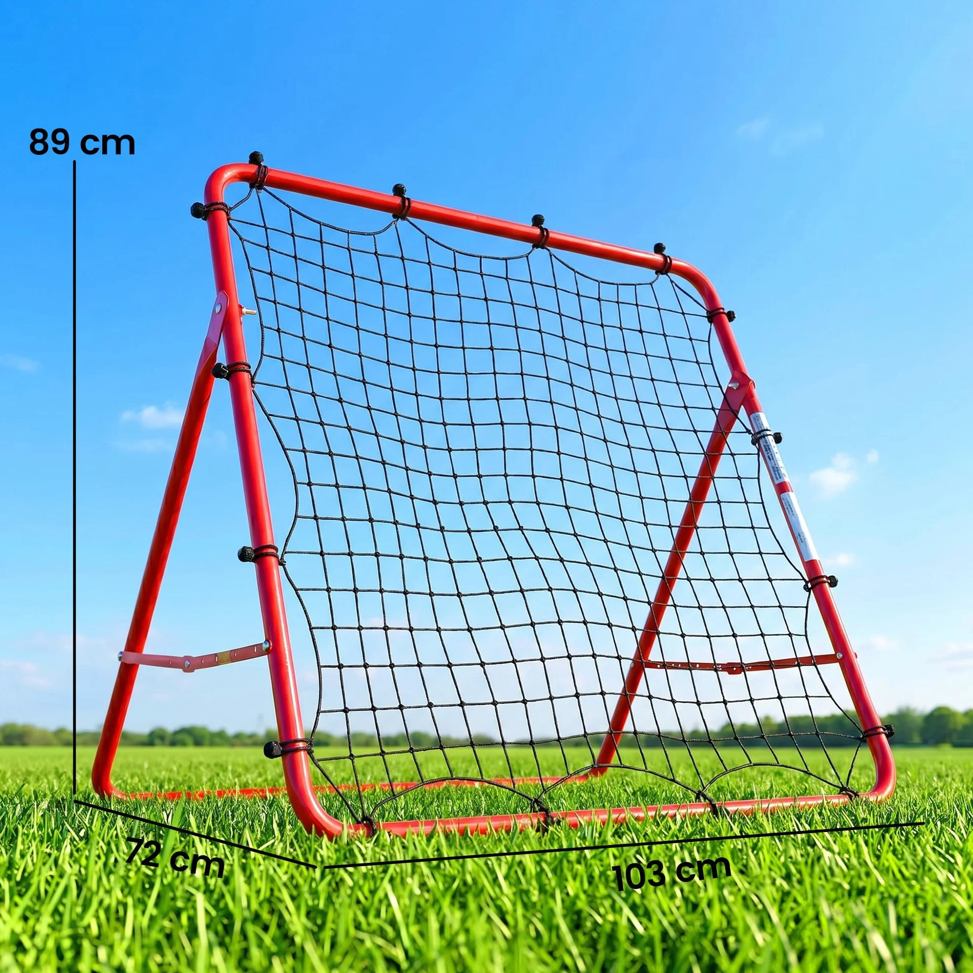 SPORTNOW Rete Rebounder per Calcio, Facile da Montare, Rete Rimbalzo Calcio con 5 Angolazioni Regolabili, Attrezzatura Portatile per Allenamento Calcio, Baseball e Softball in Giardino Parco
