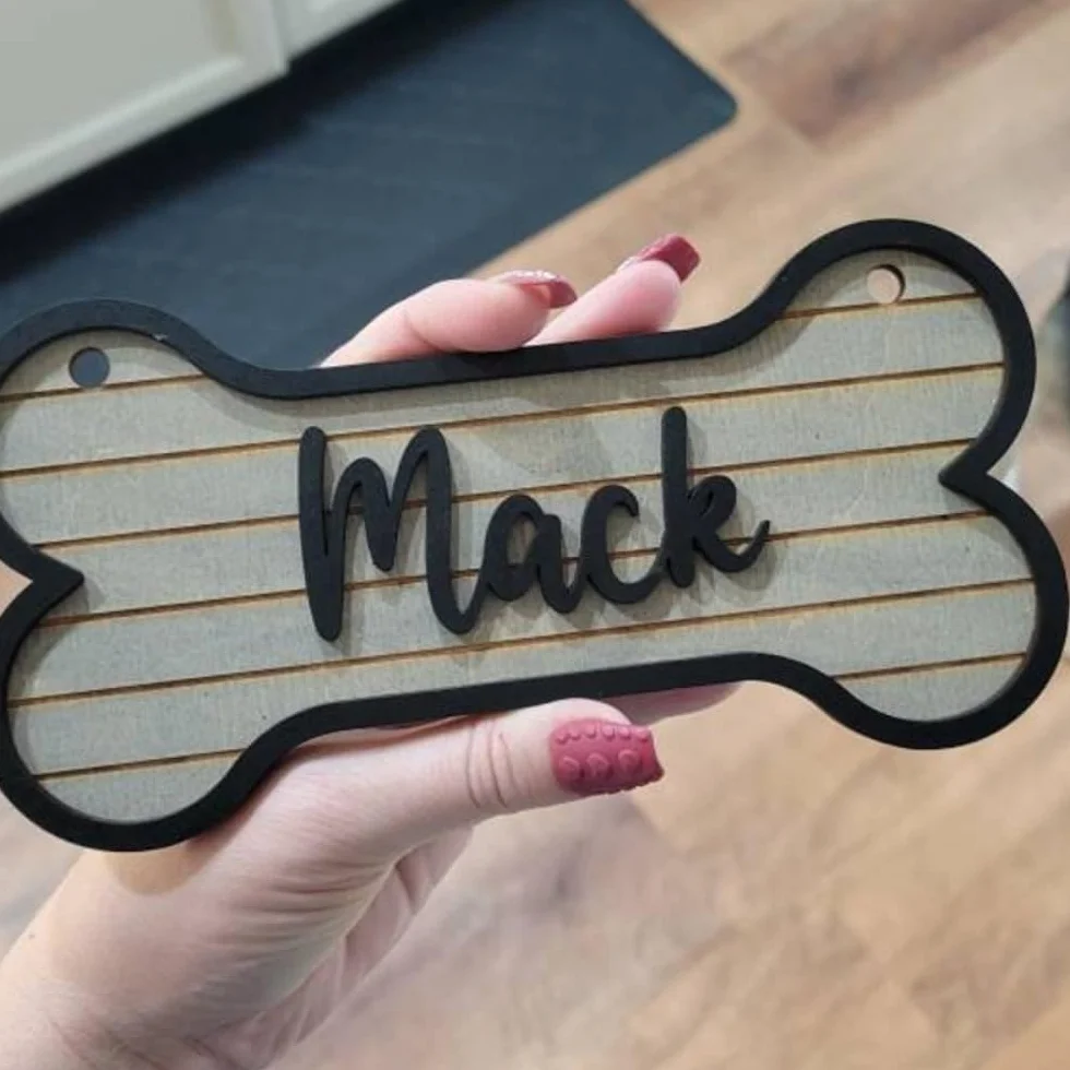 Targhetta in legno personalizzata per gabbia cane 20 x 10 cm regalo per amanti dei cani